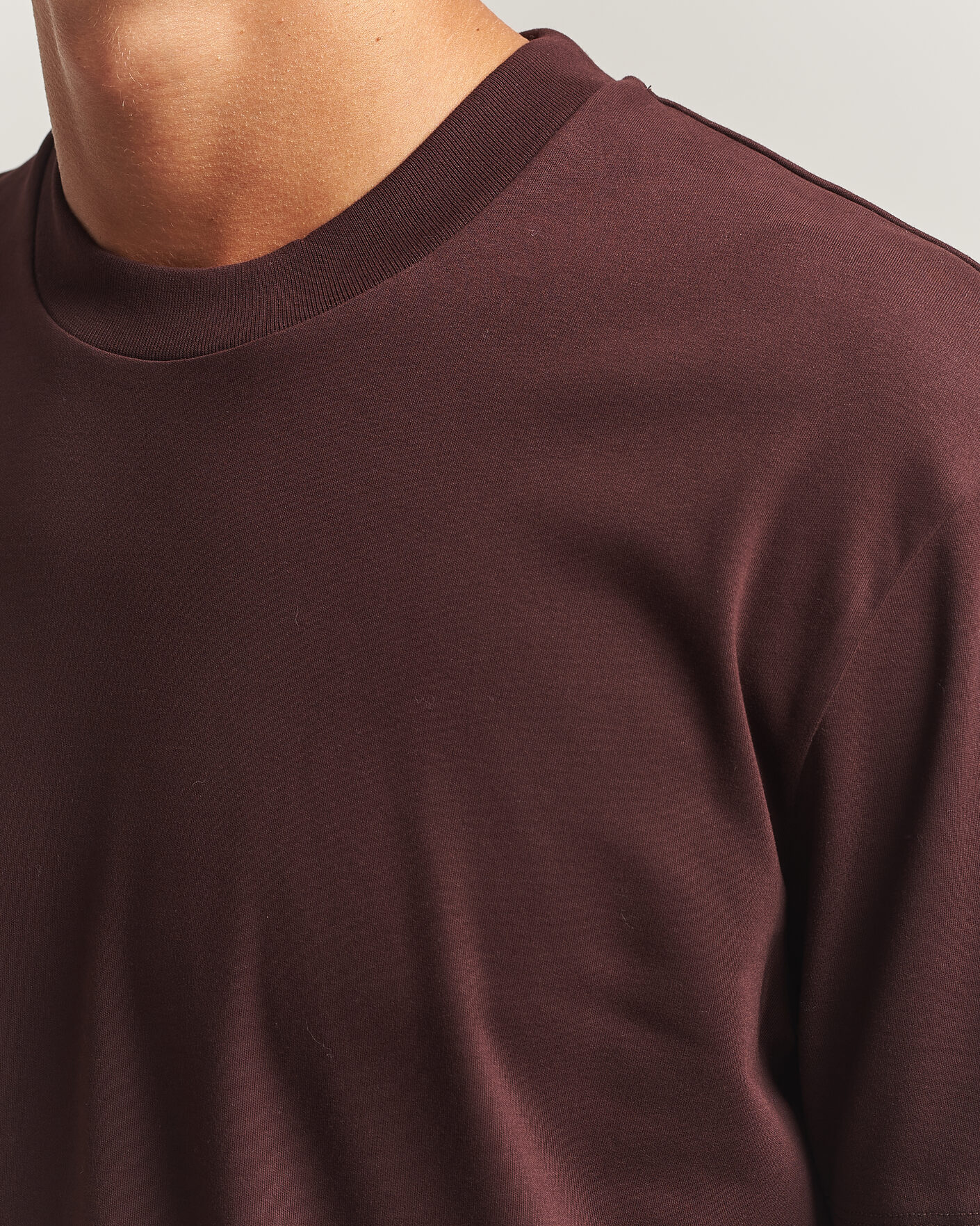 Uomini | T-shirt | Sunspel | Heavy Weight Supima Cotton T-Shirt Dark Brown