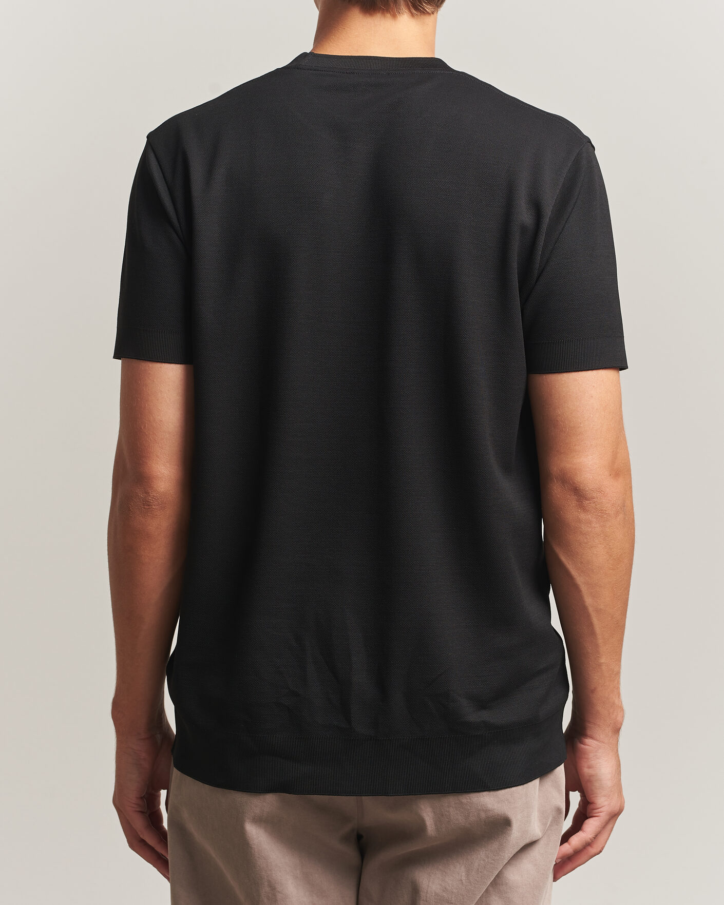Uomini | T-shirt | Sunspel | Cotton Piquet T-Shirt Black