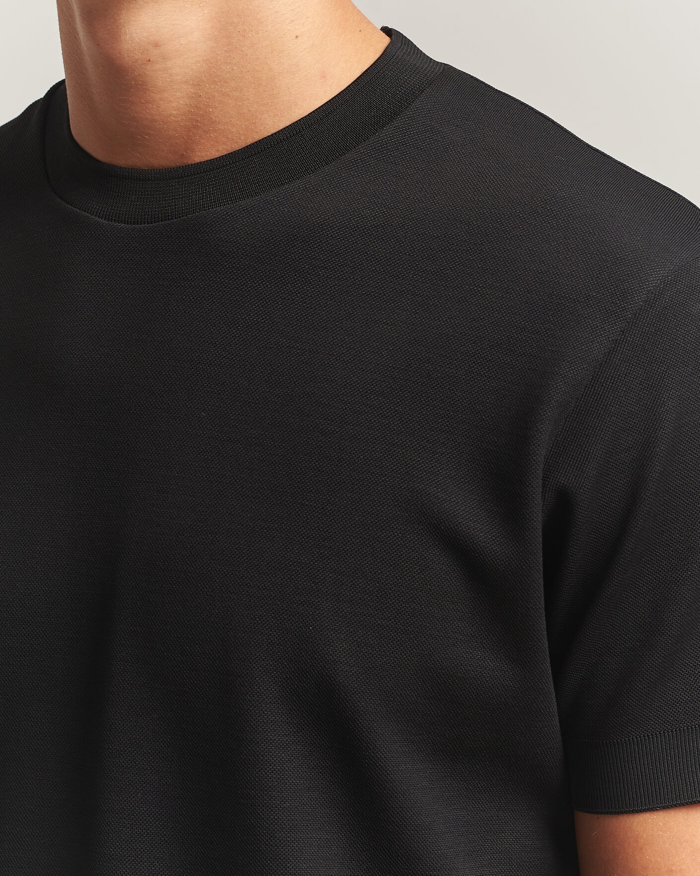 Uomini | T-shirt | Sunspel | Cotton Piquet T-Shirt Black