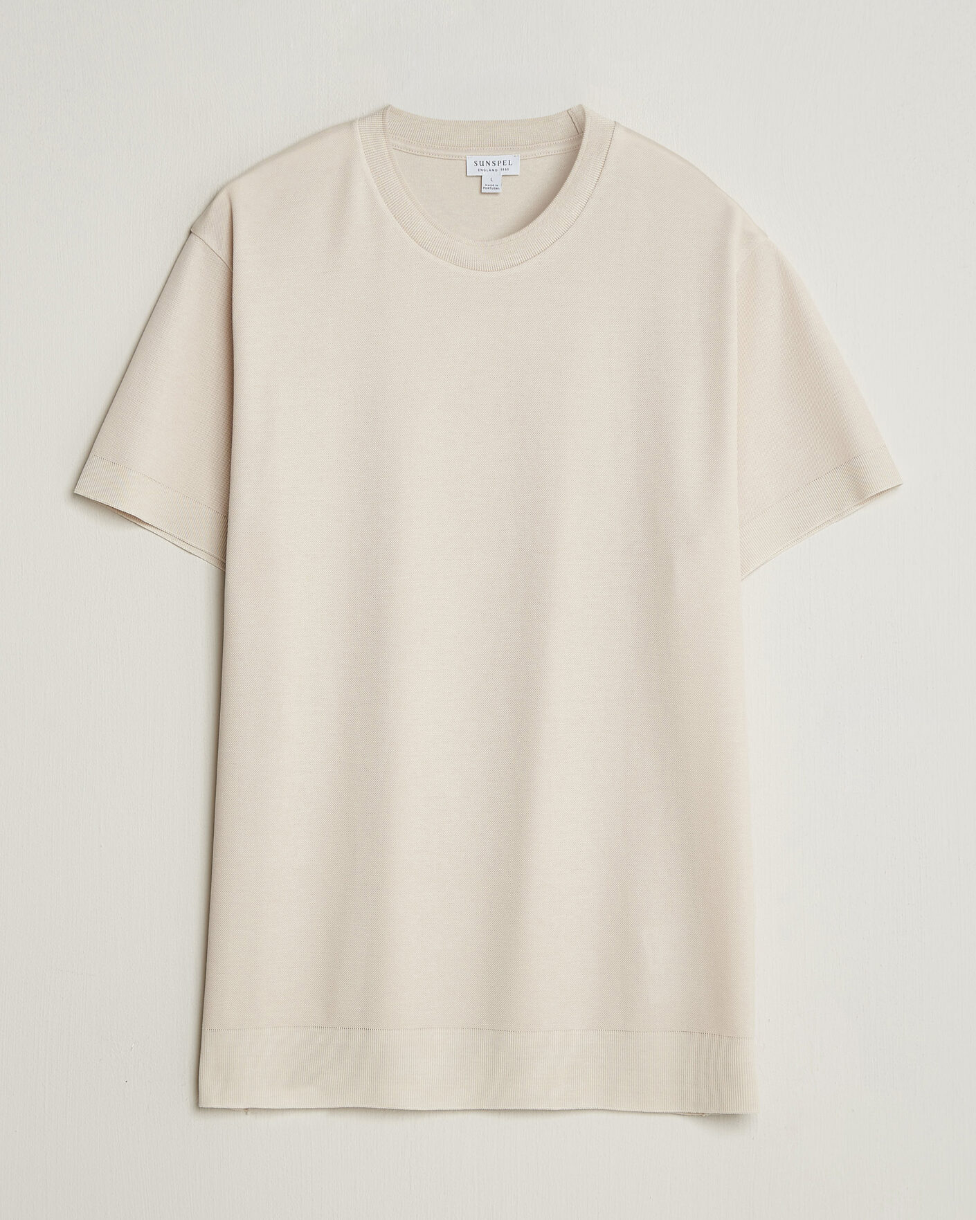 Uomini | T-shirt | Sunspel | Cotton Piquet T-Shirt Swansdown