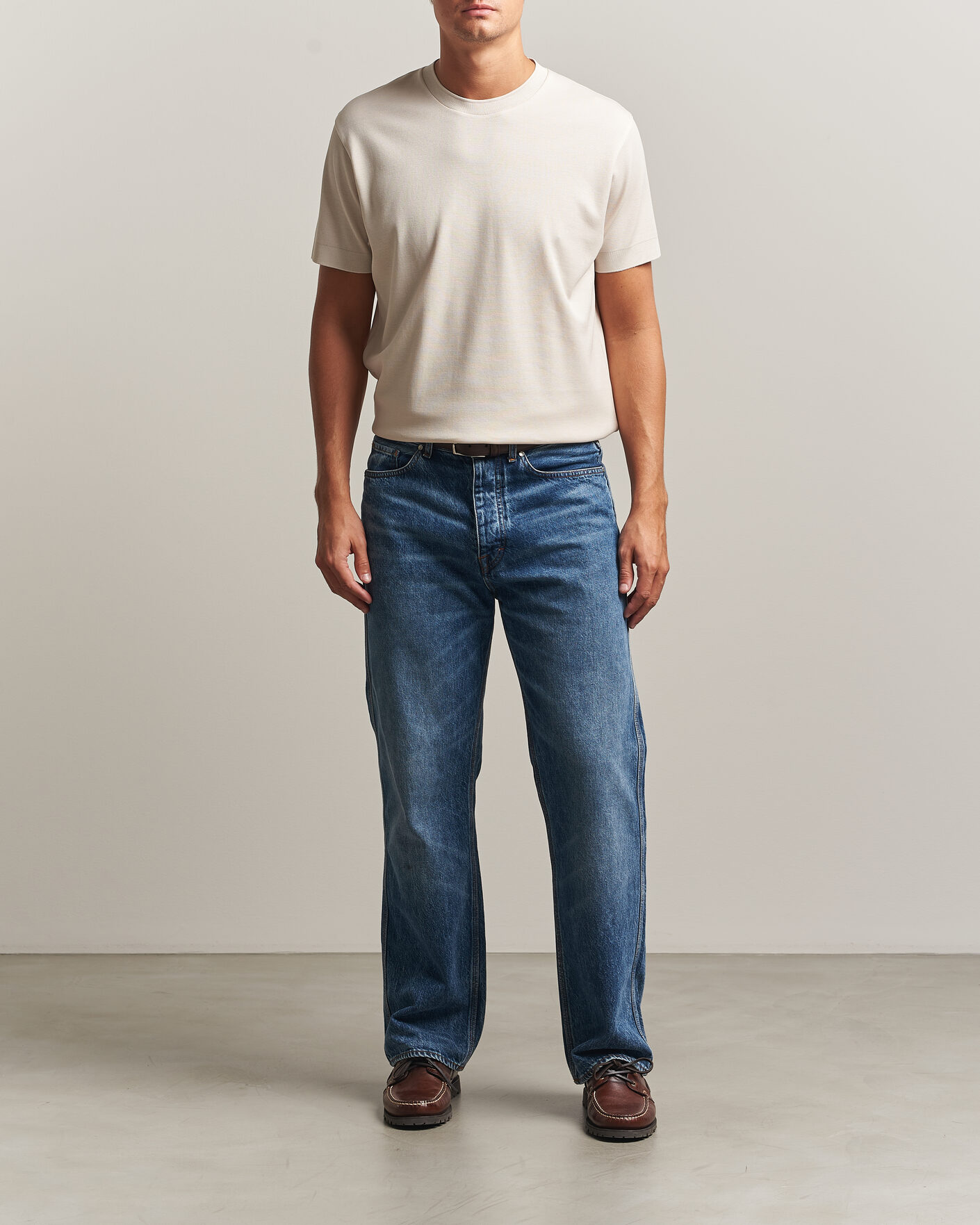 Uomini | T-shirt | Sunspel | Cotton Piquet T-Shirt Swansdown