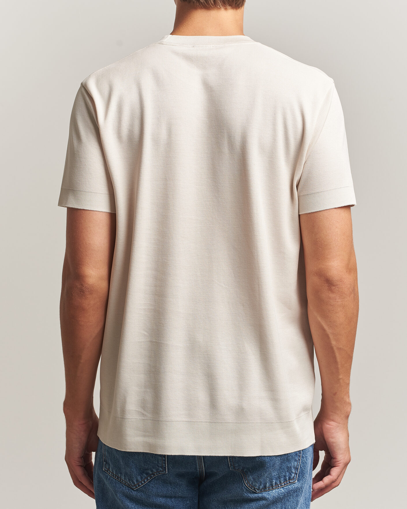 Uomini | T-shirt | Sunspel | Cotton Piquet T-Shirt Swansdown