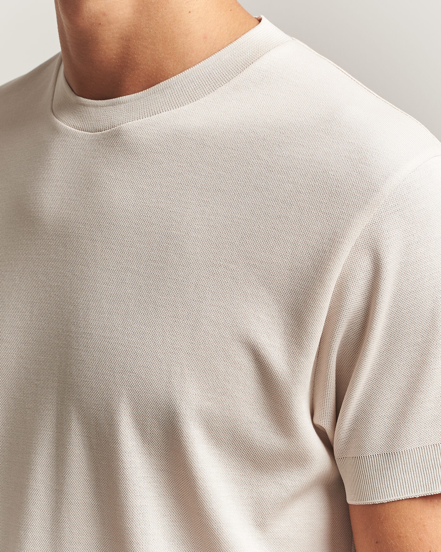Uomini | T-shirt | Sunspel | Cotton Piquet T-Shirt Swansdown