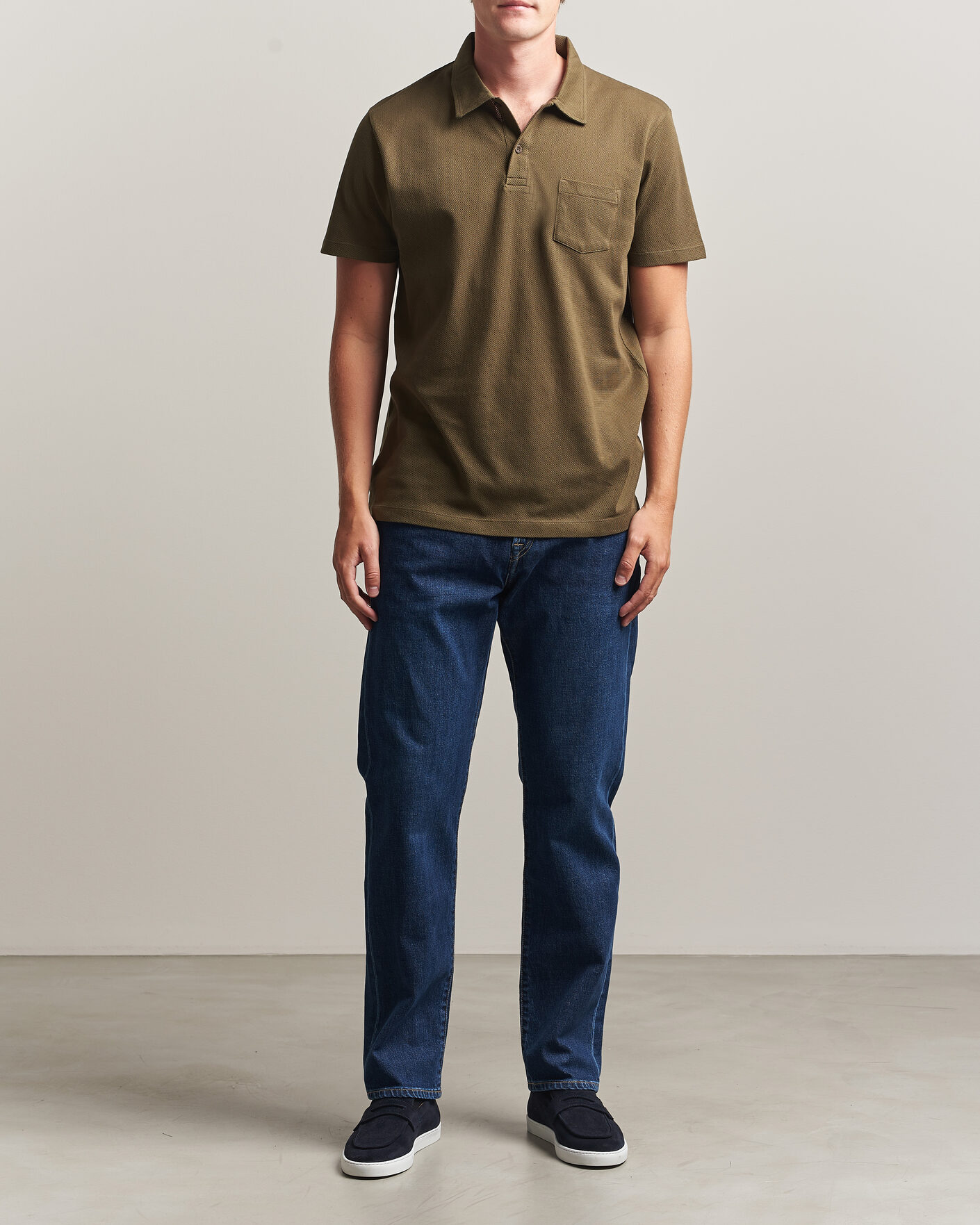 Uomini | Polo | Sunspel | Riviera Polo Shirt Loden Green