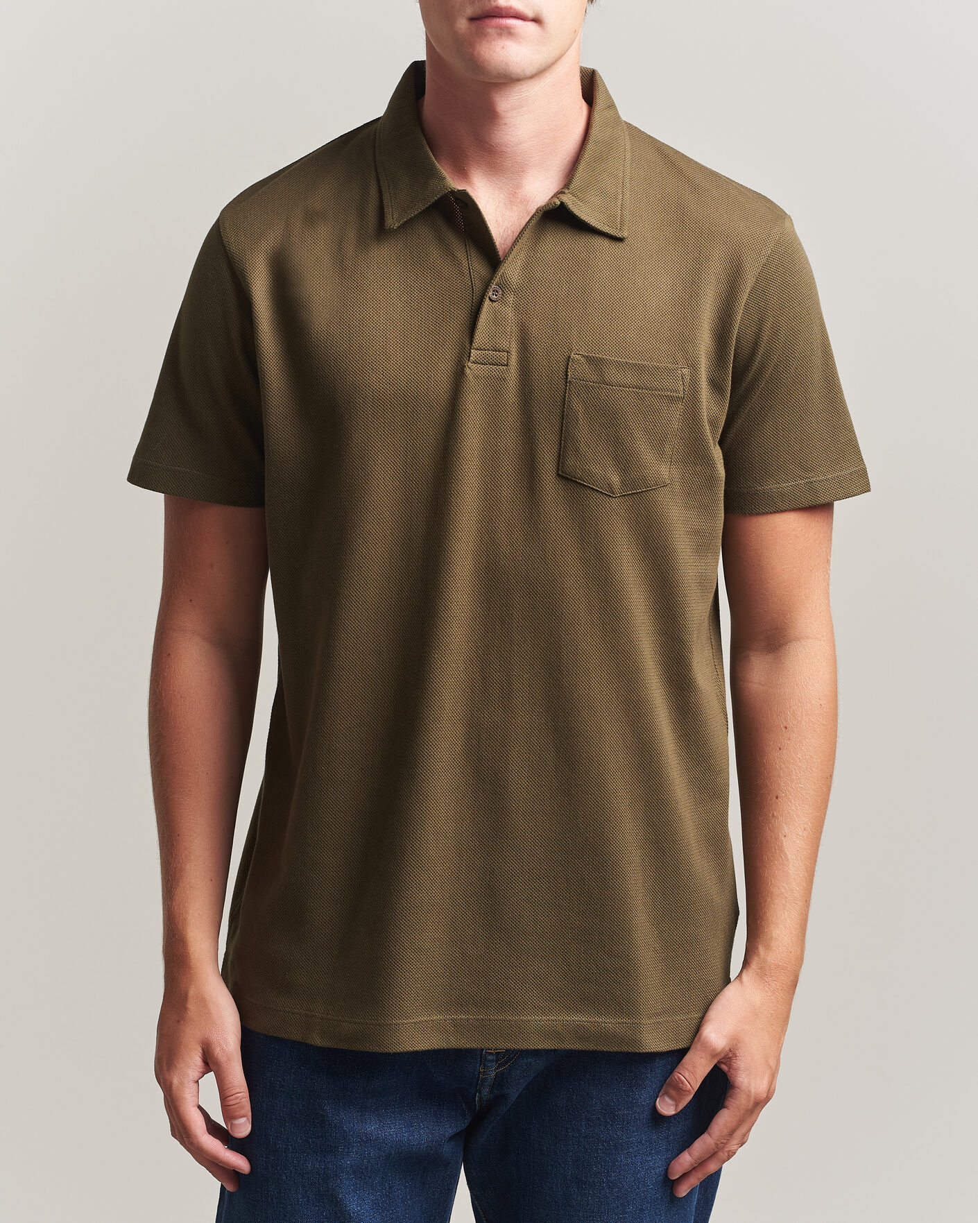 Uomini | Polo | Sunspel | Riviera Polo Shirt Loden Green
