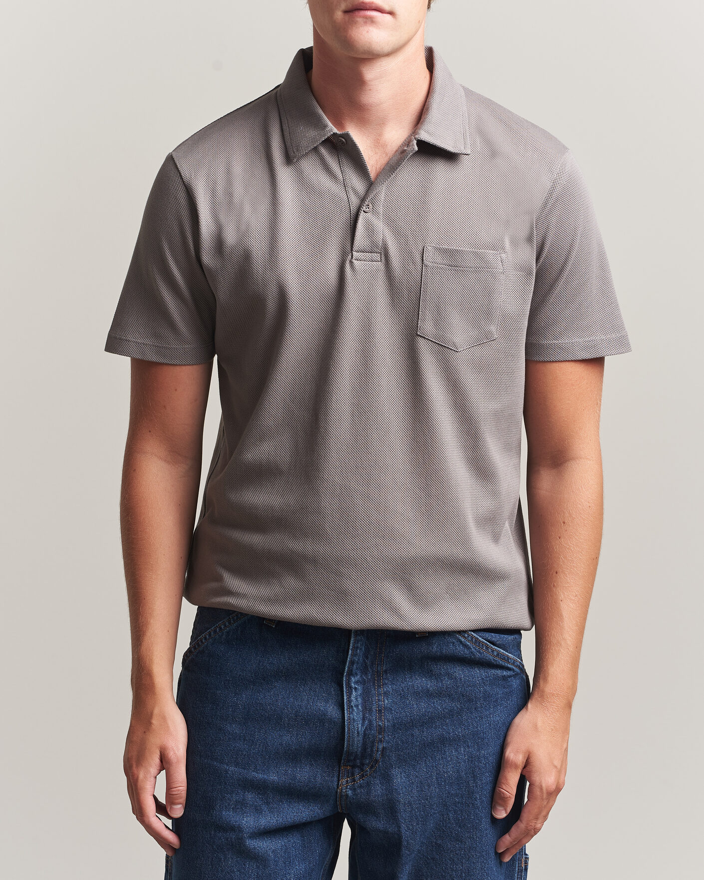 Uomini | Polo | Sunspel | Riviera Polo Shirt Smoke Grey