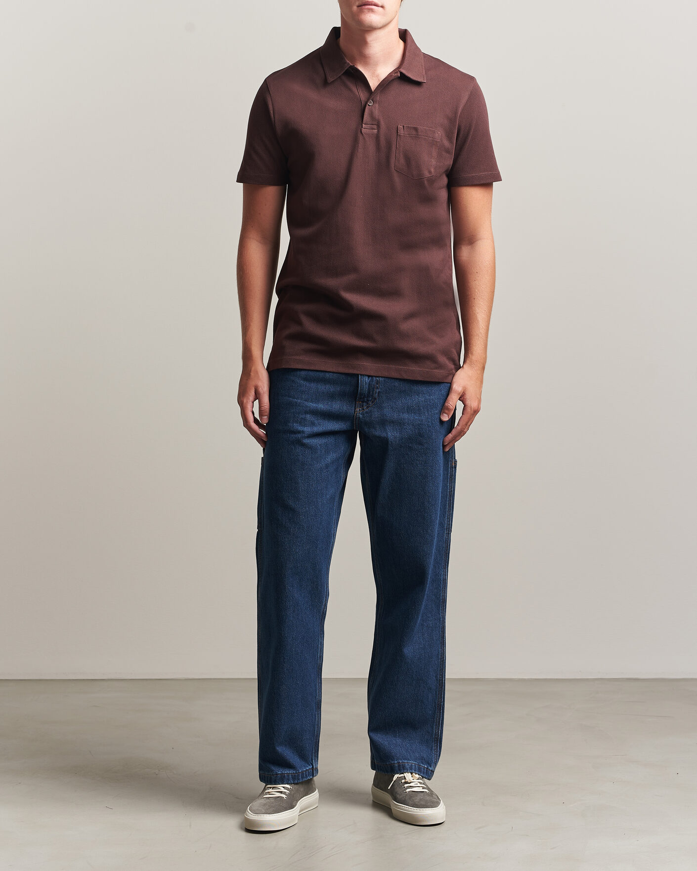 Uomini | Polo | Sunspel | Riviera Polo Shirt Dark Brown