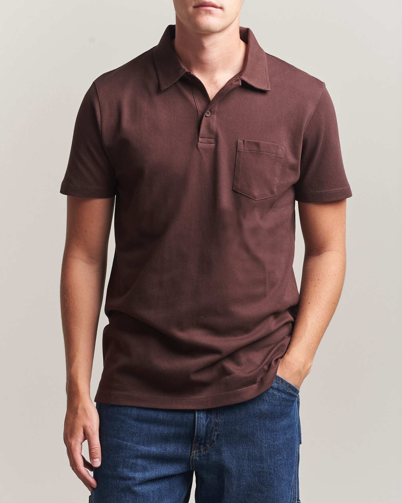 Uomini | Polo | Sunspel | Riviera Polo Shirt Dark Brown