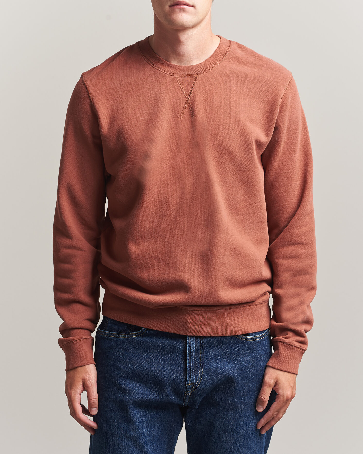 Uomini | Maglieria | Sunspel | Loopback Sweatshirt Dark Tabacco