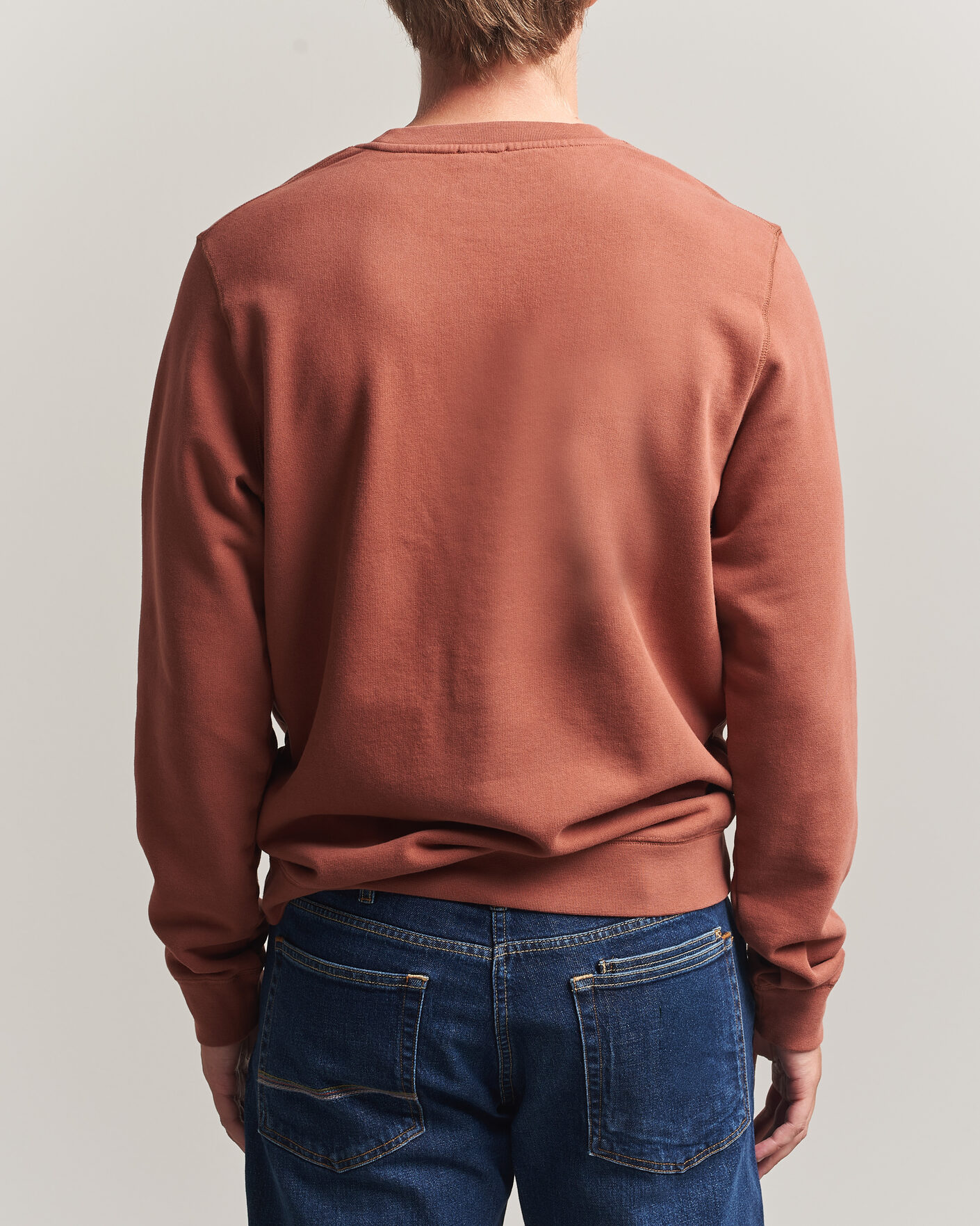 Uomini | Maglieria | Sunspel | Loopback Sweatshirt Dark Tabacco