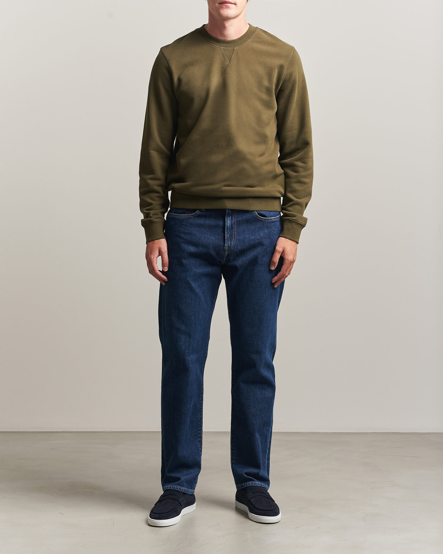 Uomini | Maglieria | Sunspel | Loopback Sweatshirt Loden Green