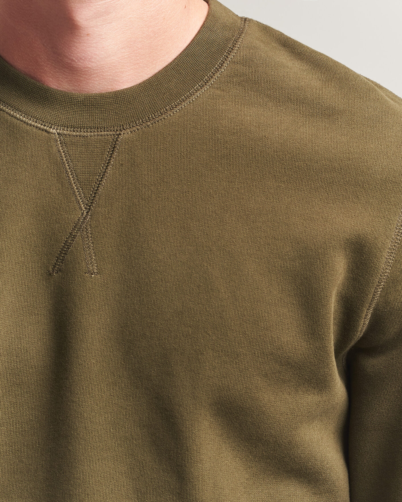 Uomini | Maglieria | Sunspel | Loopback Sweatshirt Loden Green