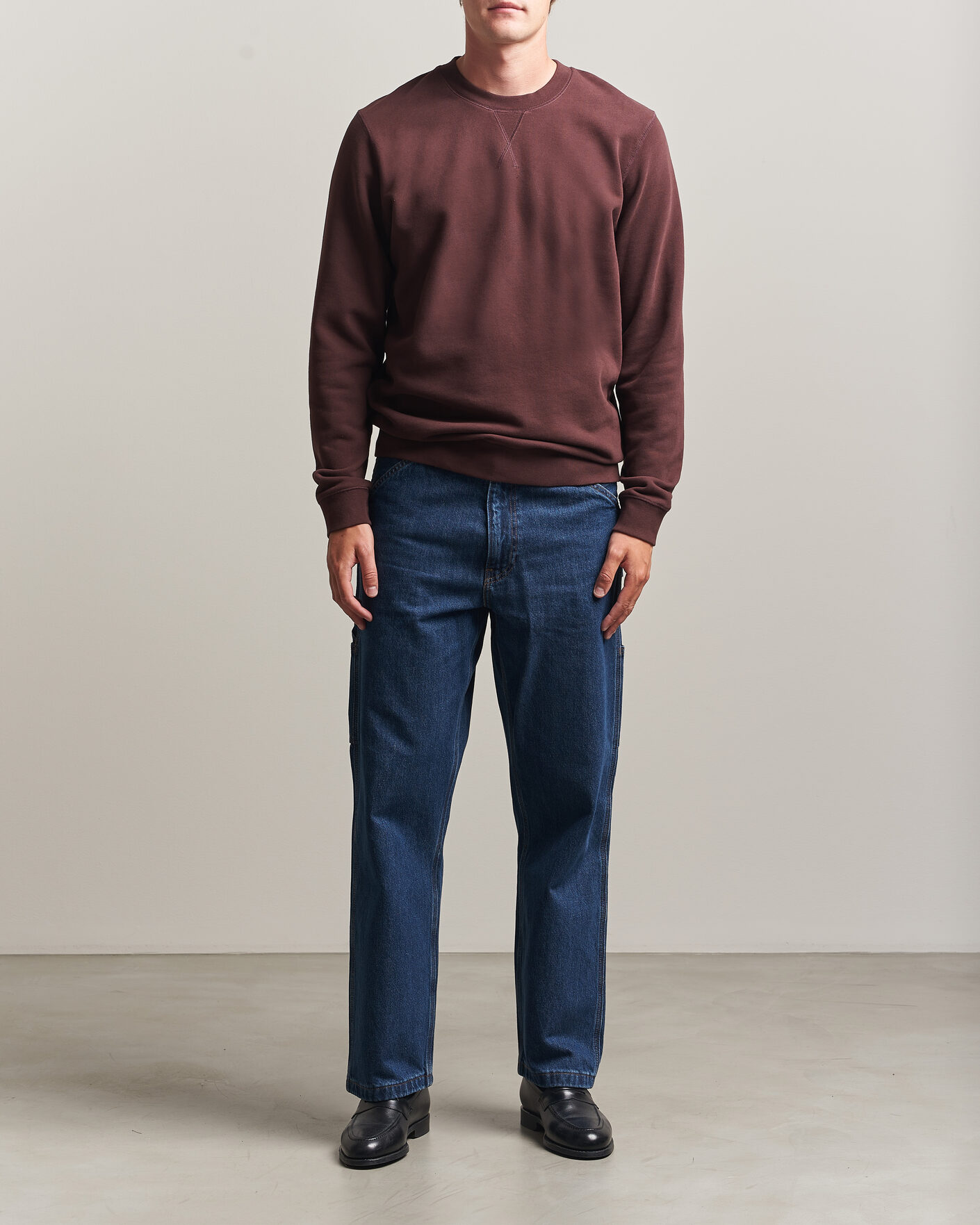 Uomini | Maglieria | Sunspel | Loopback Sweatshirt Dark Brown