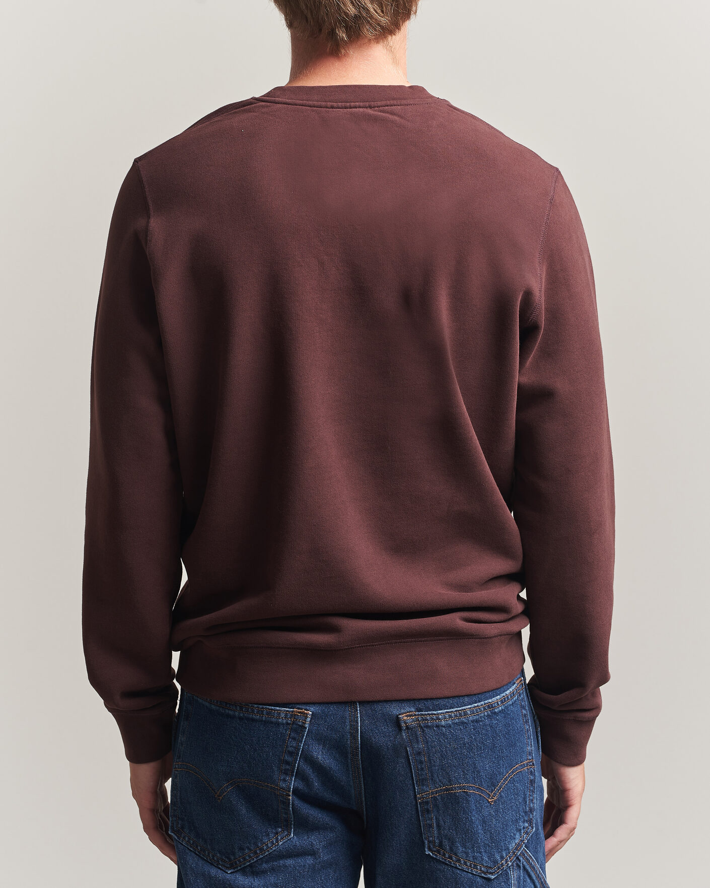 Uomini | Maglieria | Sunspel | Loopback Sweatshirt Dark Brown