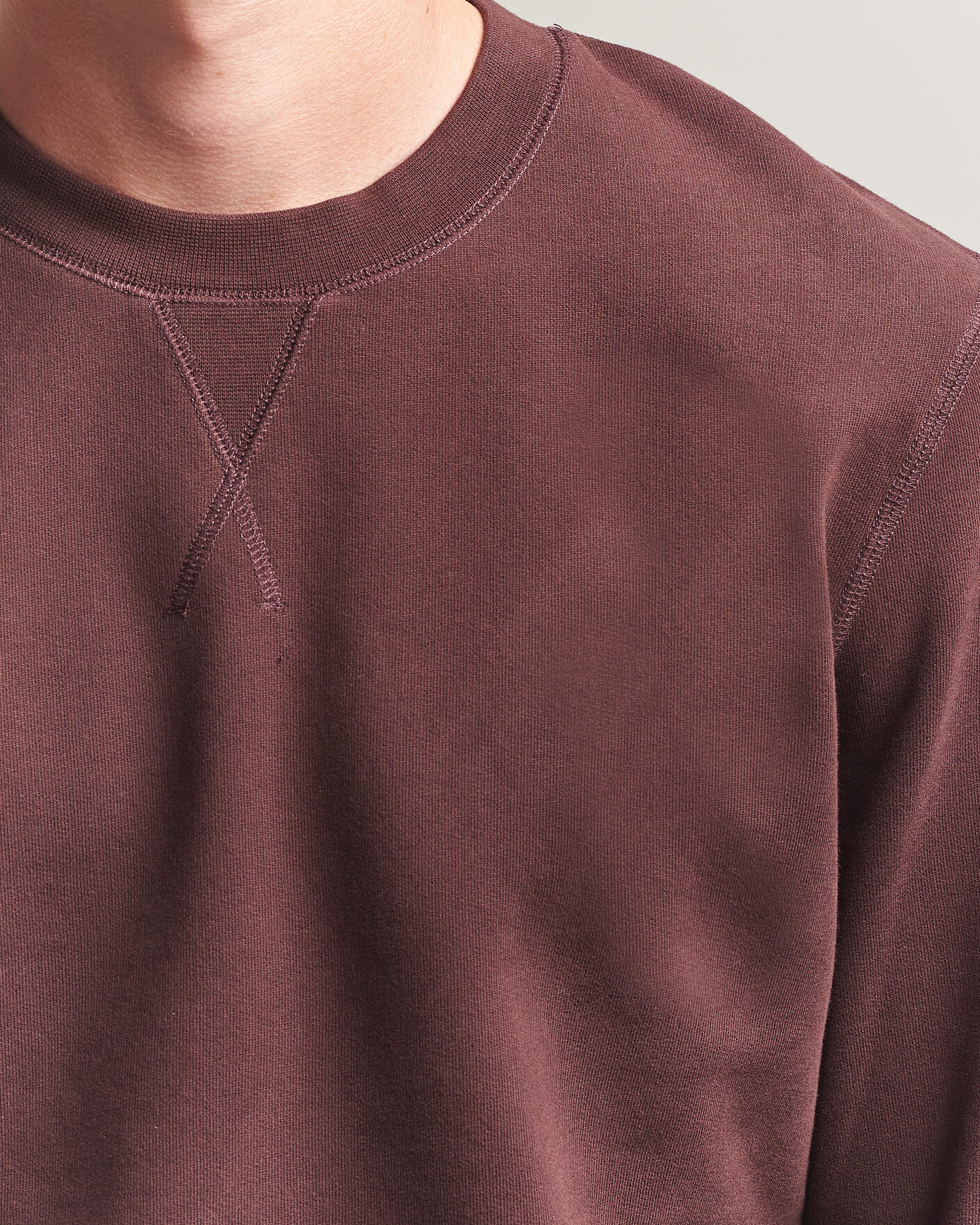 Uomini | Maglieria | Sunspel | Loopback Sweatshirt Dark Brown