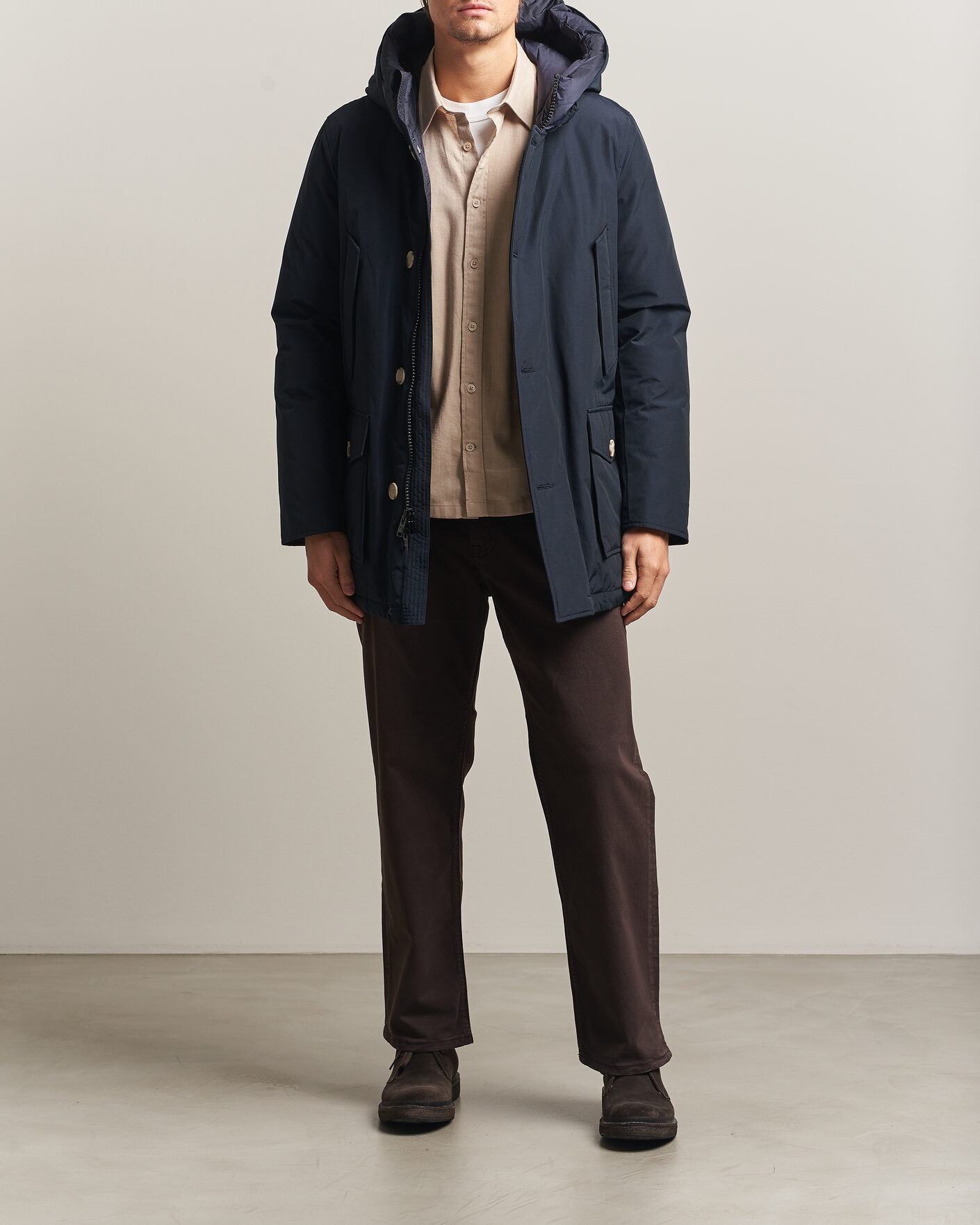 Uomini | Giacche | Woolrich | Arctic Parka No Fur Melton Blue