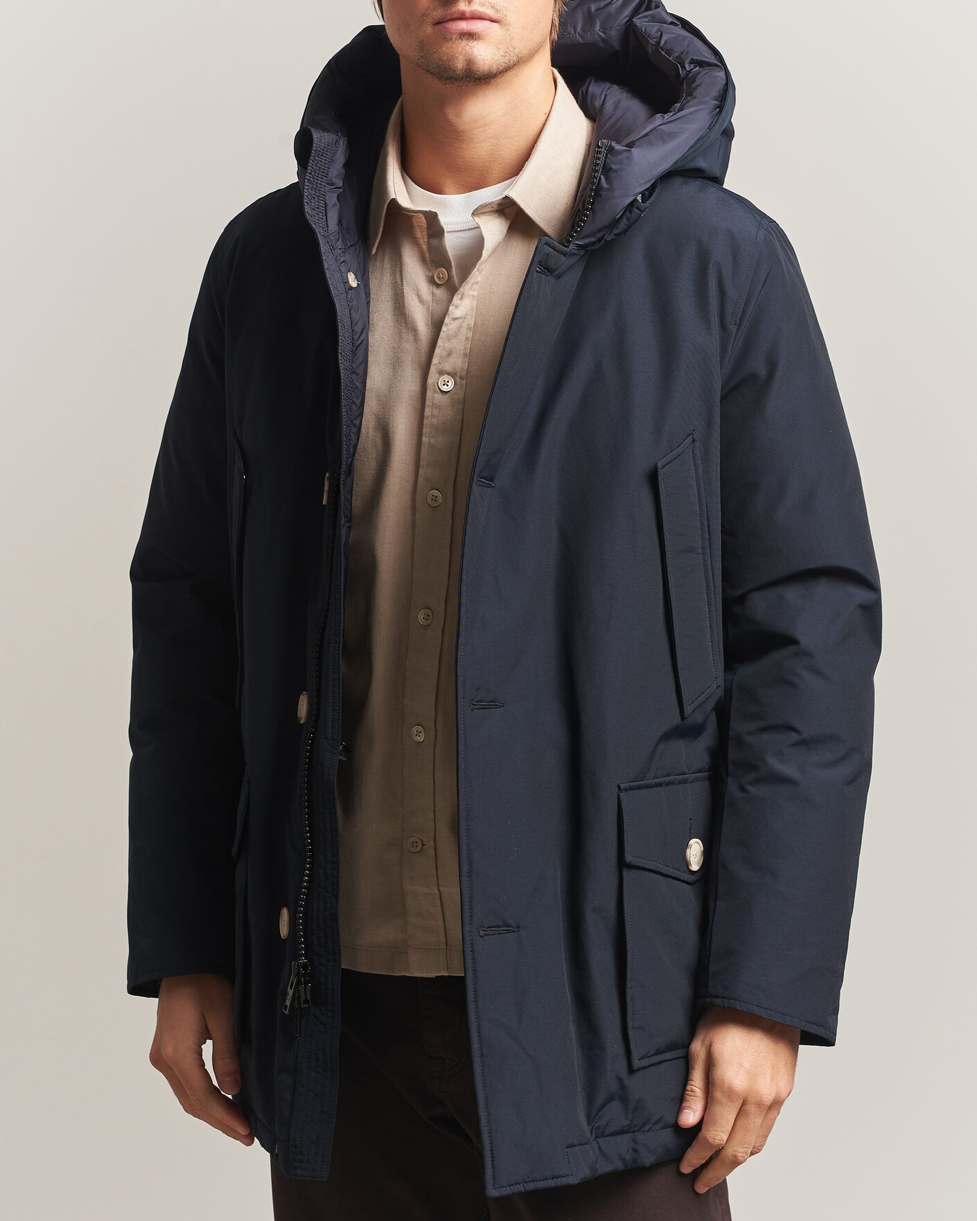 Uomini | Giacche | Woolrich | Arctic Parka No Fur Melton Blue