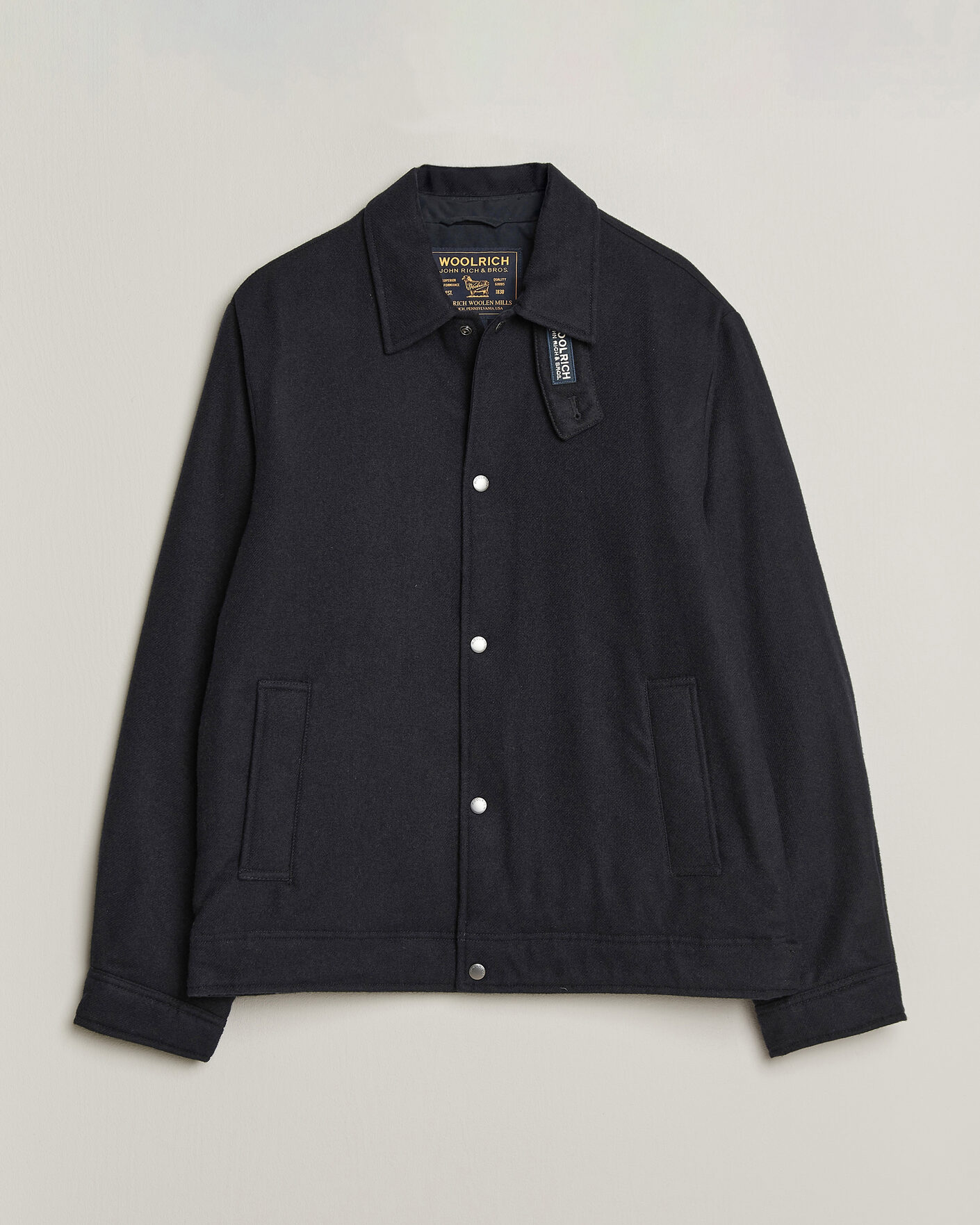 Uomini | Giacche | Woolrich | Wool Light Padded Keating Shirt Jacket Melton Blue
