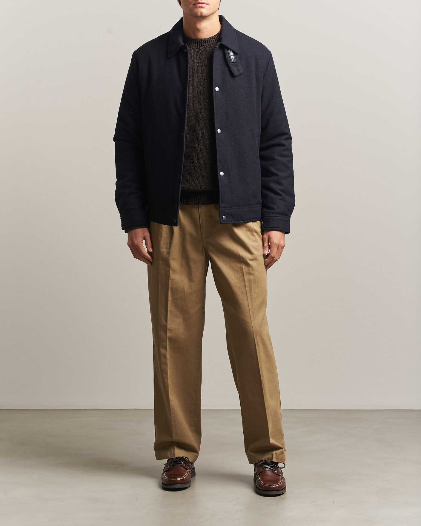 Uomini | Giacche | Woolrich | Wool Light Padded Keating Shirt Jacket Melton Blue