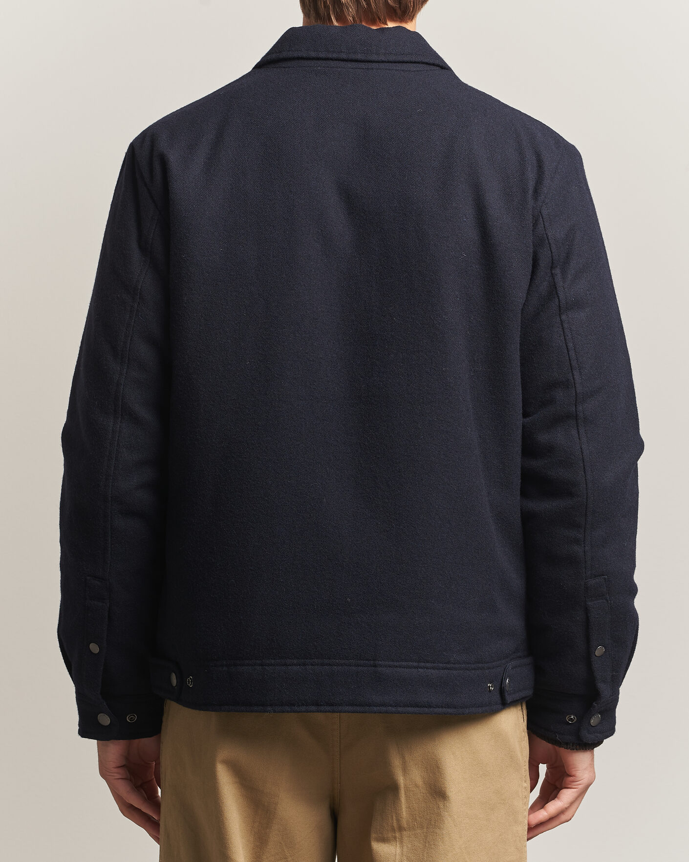 Uomini | Giacche | Woolrich | Wool Light Padded Keating Shirt Jacket Melton Blue