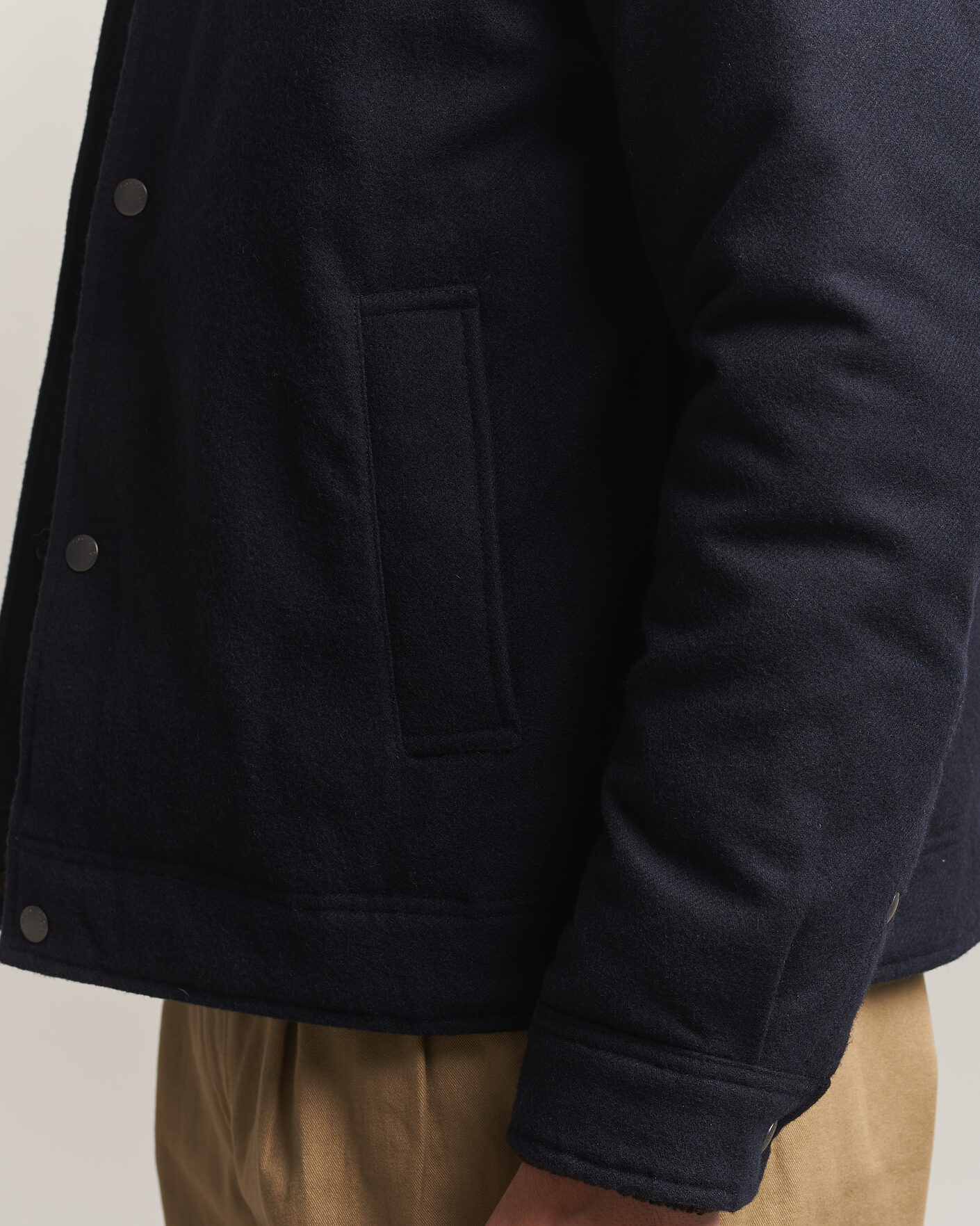 Uomini | Giacche | Woolrich | Wool Light Padded Keating Shirt Jacket Melton Blue