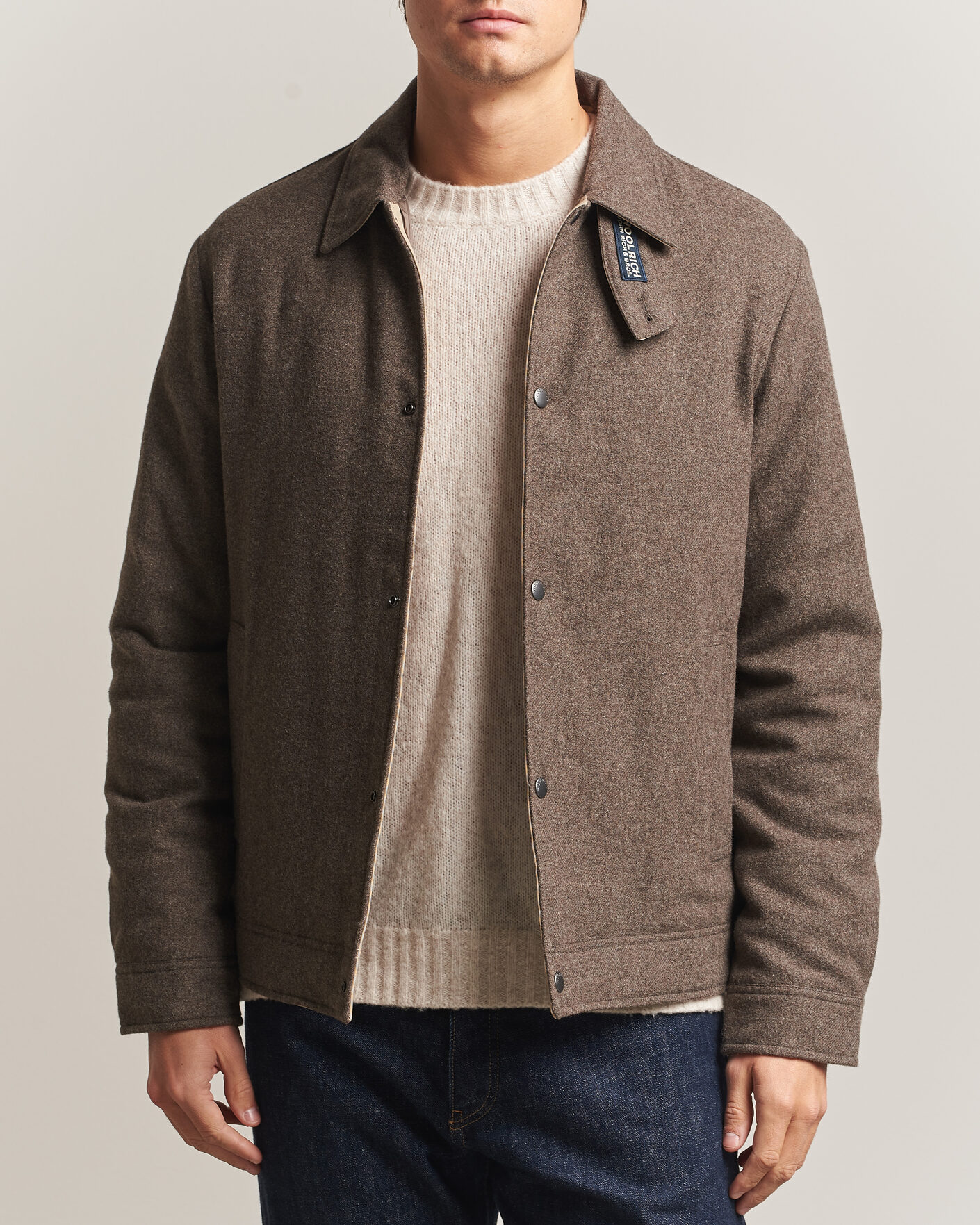 Uomini | Giacche | Woolrich | Wool Light Padded Keating Shirt Jacket Falcon