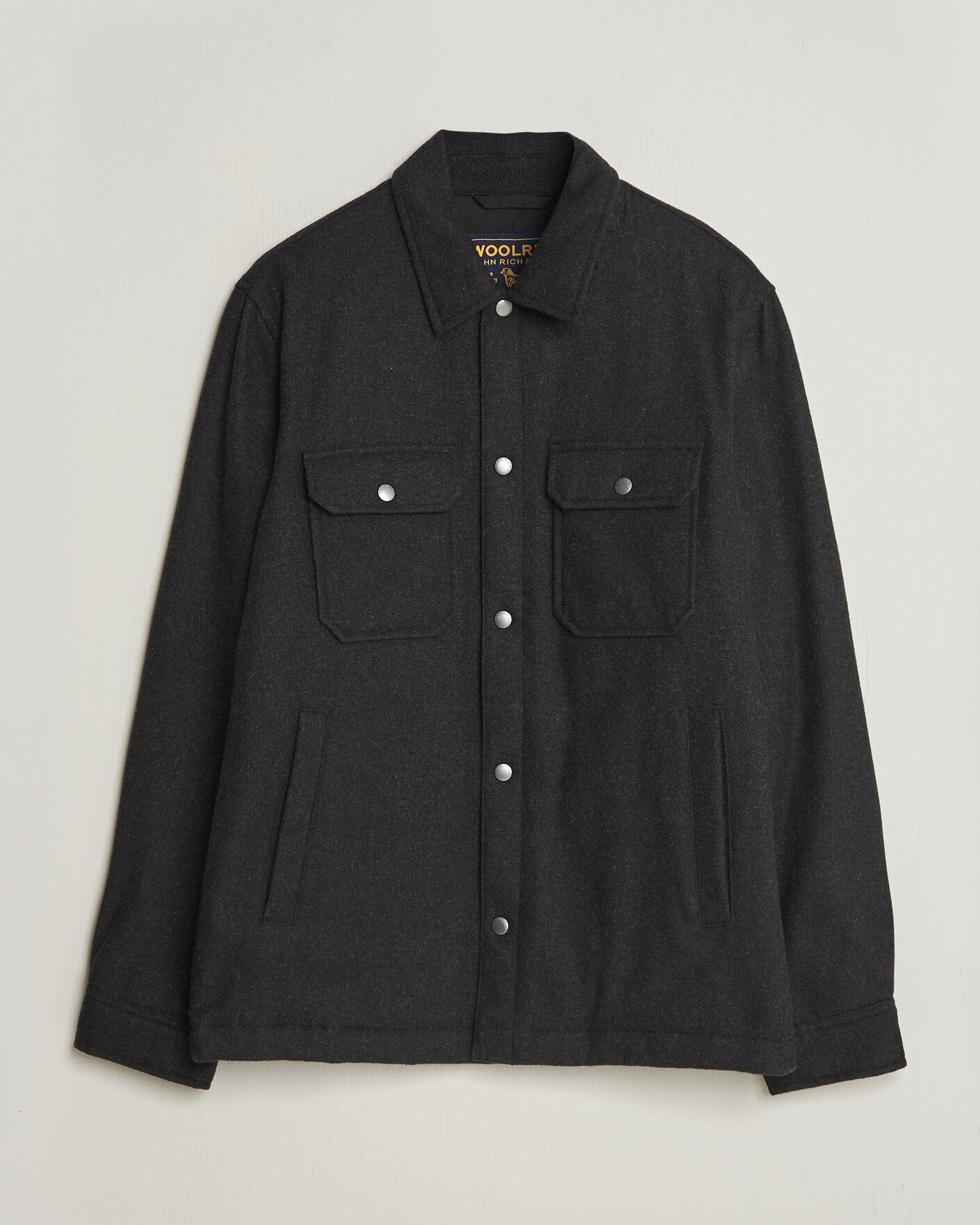 Uomini | Giacche | Woolrich | Alaskan Wool Light Padded Shirt Jacket Faded Black