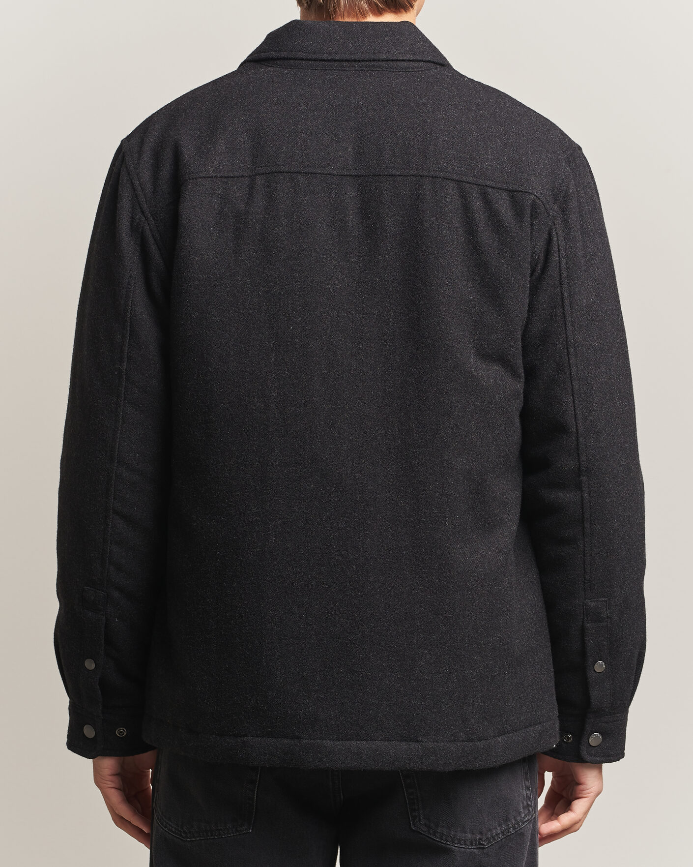 Uomini | Giacche | Woolrich | Alaskan Wool Light Padded Shirt Jacket Faded Black