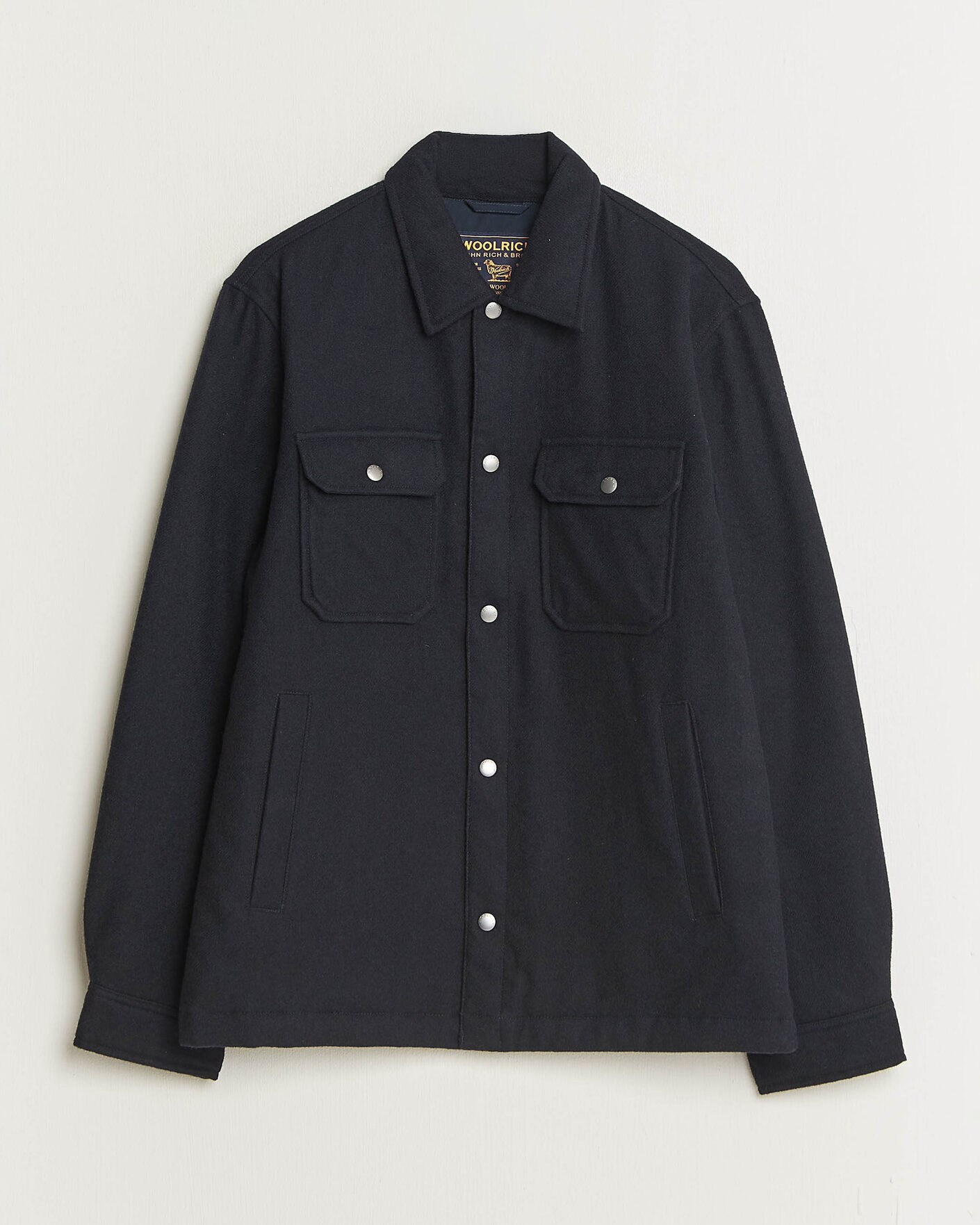 Uomini | Giacche | Woolrich | Alaskan Wool Light Padded Shirt Jacket Melton Blue
