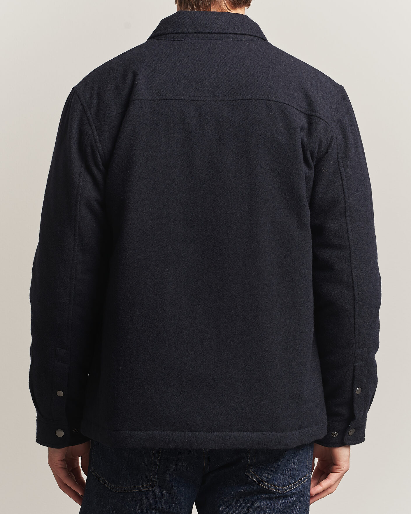 Uomini | Giacche | Woolrich | Alaskan Wool Light Padded Shirt Jacket Melton Blue
