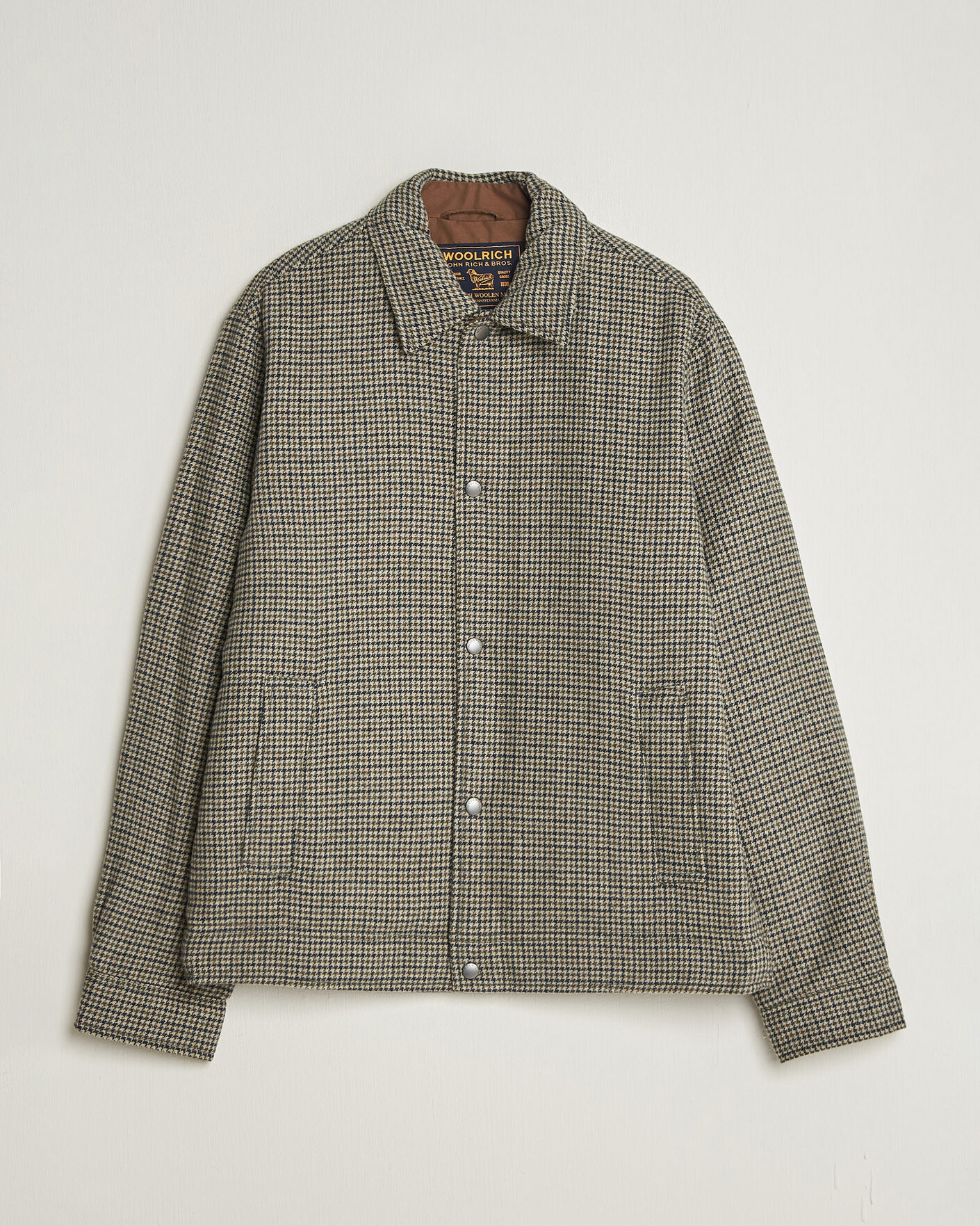 Uomini | Giacche | Woolrich | Wool Check Light Padded Keating Shirt Jacket Brown