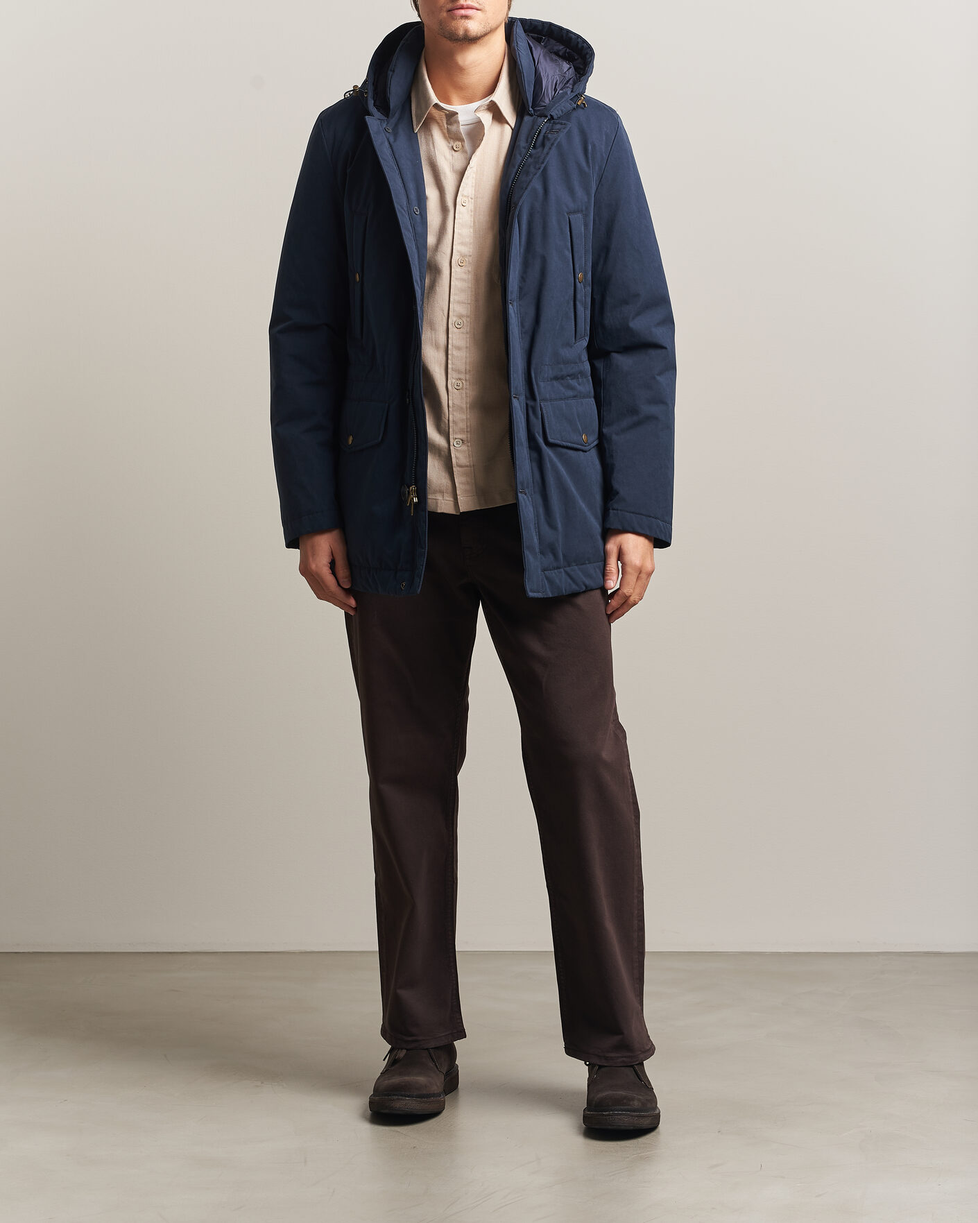 Uomini | Giacche | Woolrich | Mountain Cloth Parka Melton Blue