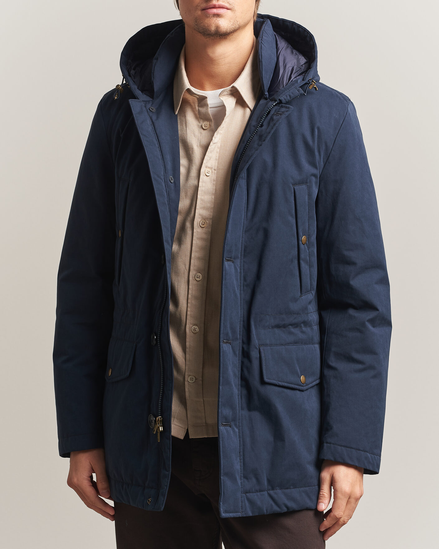 Uomini | Giacche | Woolrich | Mountain Cloth Parka Melton Blue