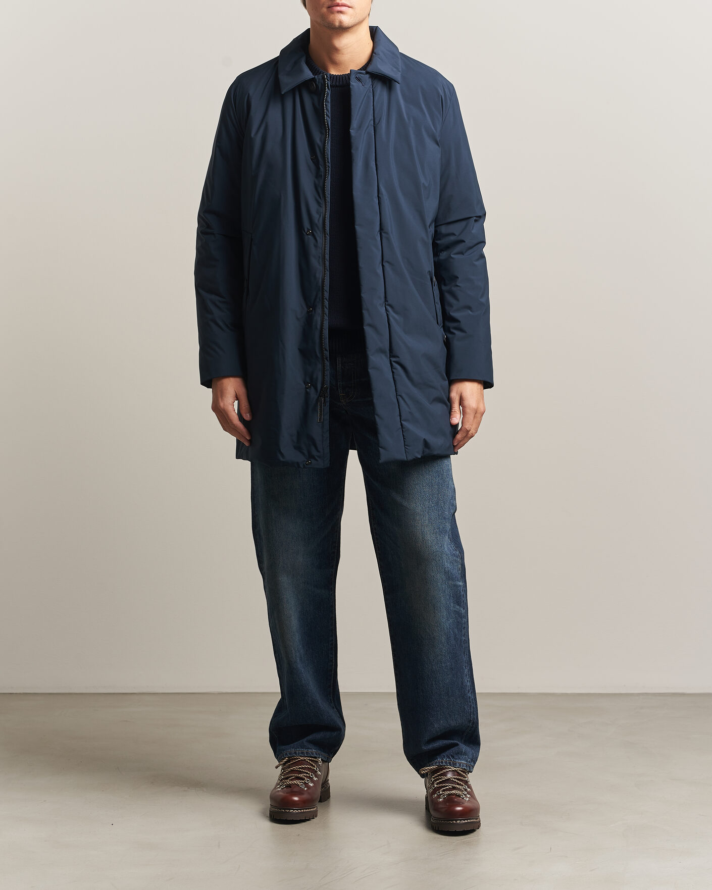 Uomini | Giacche | Woolrich | Cloud Lamar Light Padded Coat Melton Blue