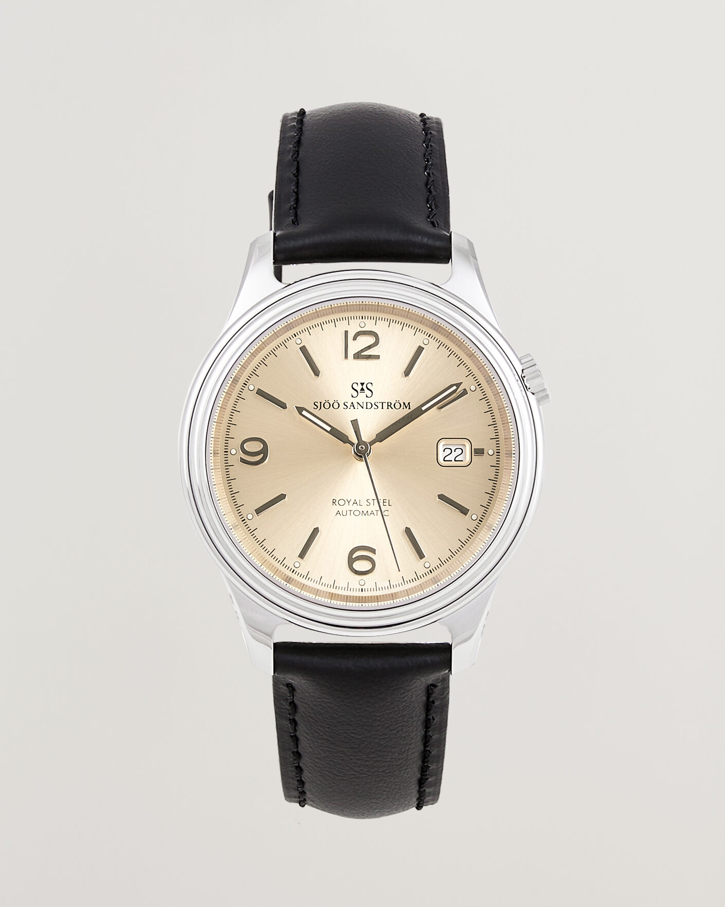 Uomini | Sjöö Sandström Royal Steel 41mm Black Calf | Sjöö Sandström | Royal Steel 41mm Black Calf