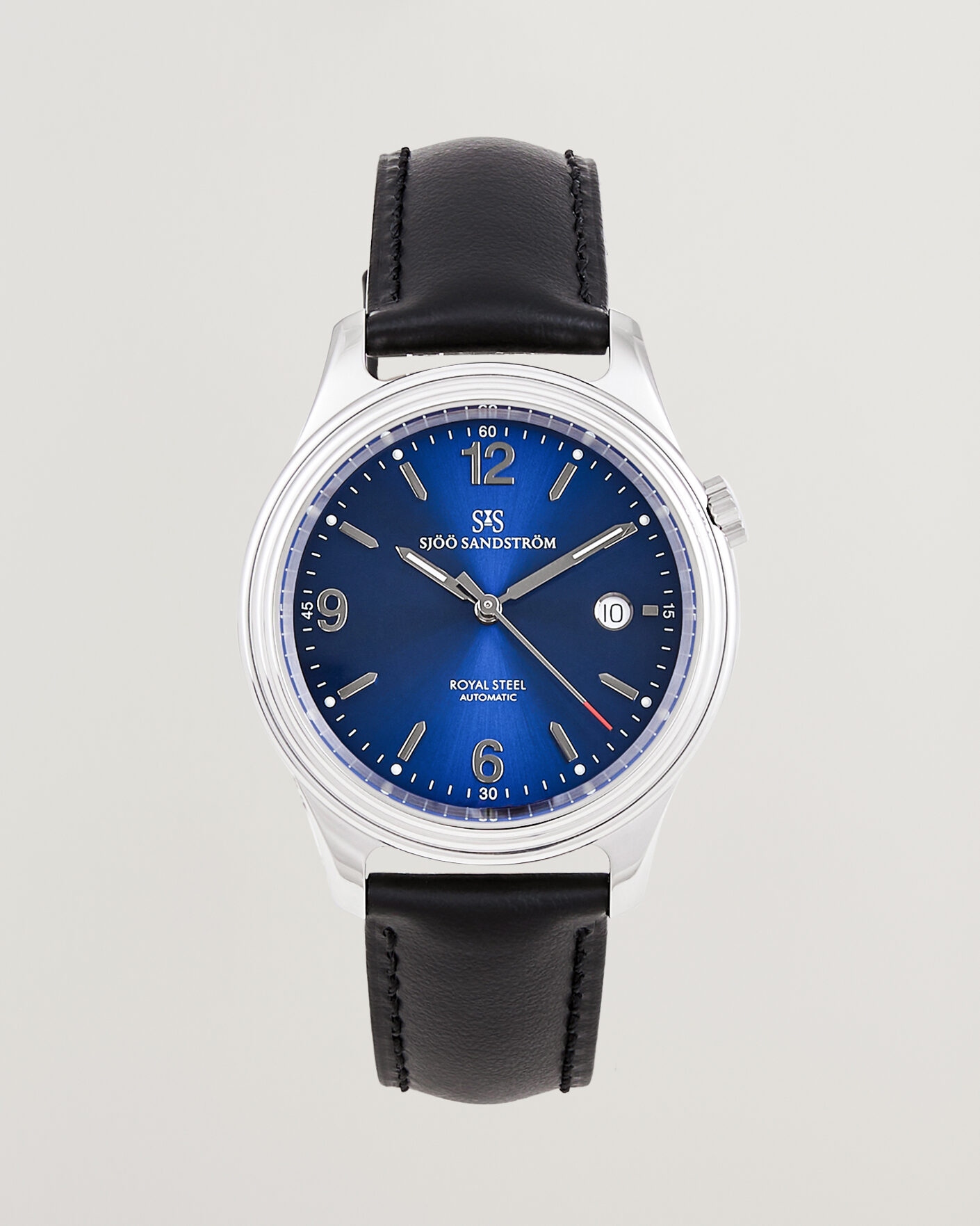 Uomini | Sjöö Sandström Royal Steel 41mm Black Calf Blue Dial | Sjöö Sandström | Royal Steel 41mm Black Calf Blue Dial