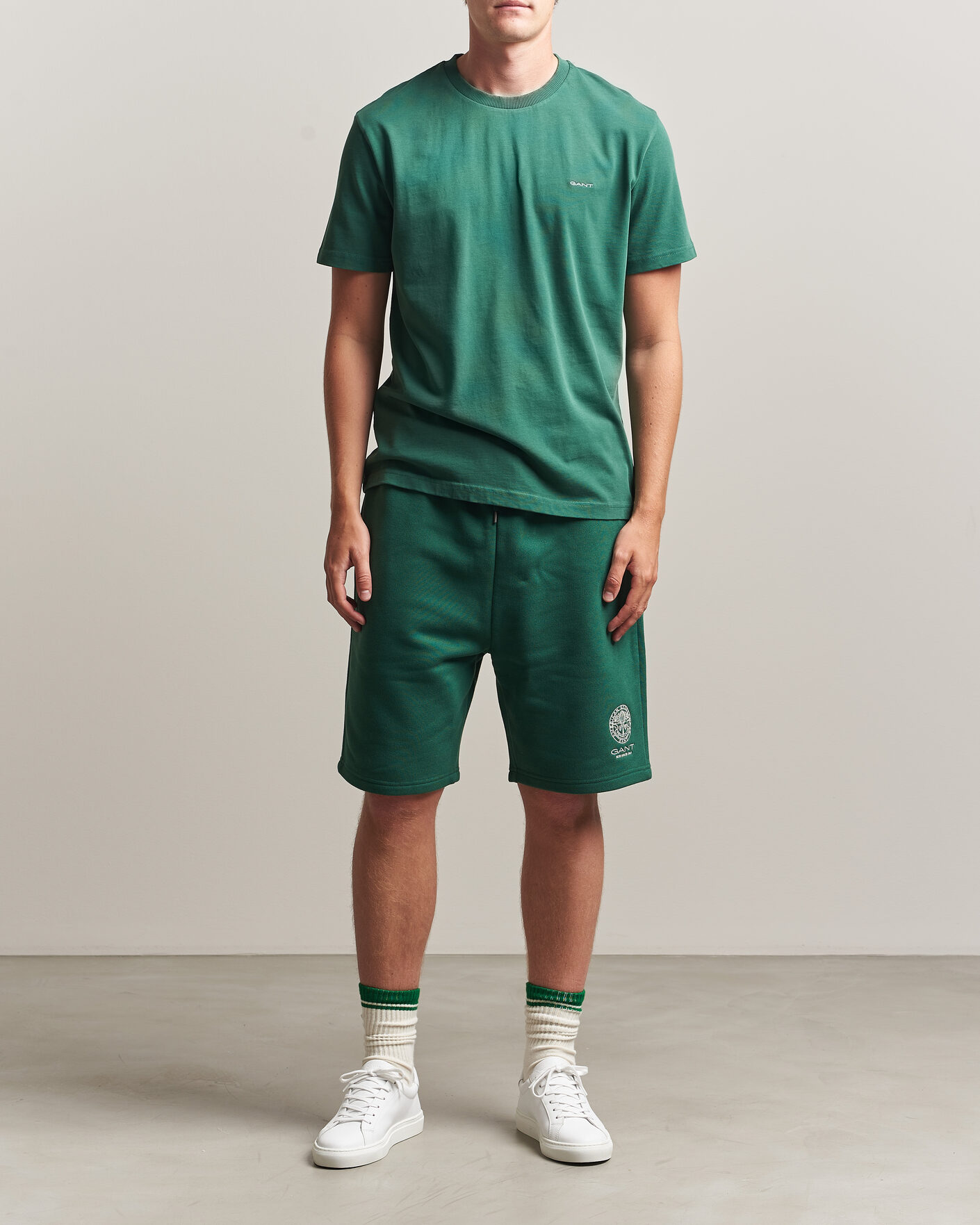Uomini | T-shirt | Gant | Tournament Crew Neck T-Shirt Green
