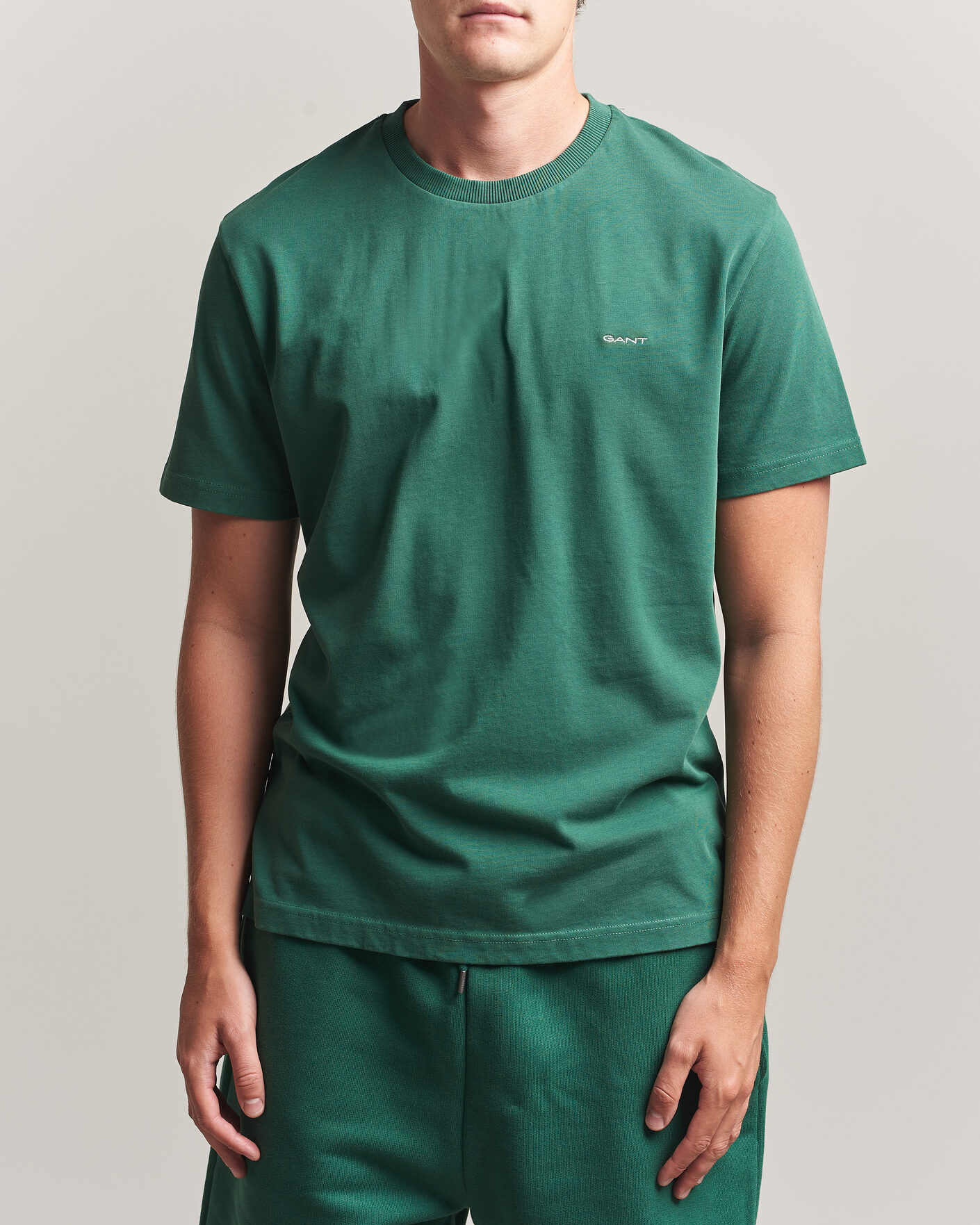 Uomini | T-shirt | Gant | Tournament Crew Neck T-Shirt Green