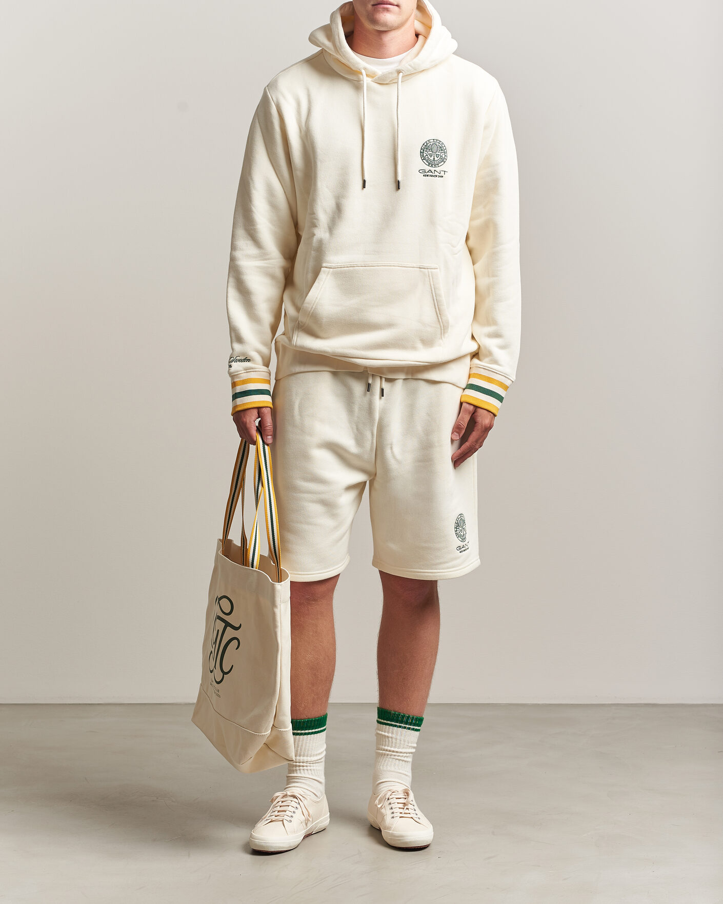 Uomini | Maglieria | Gant | Tournament Hoodie Cream
