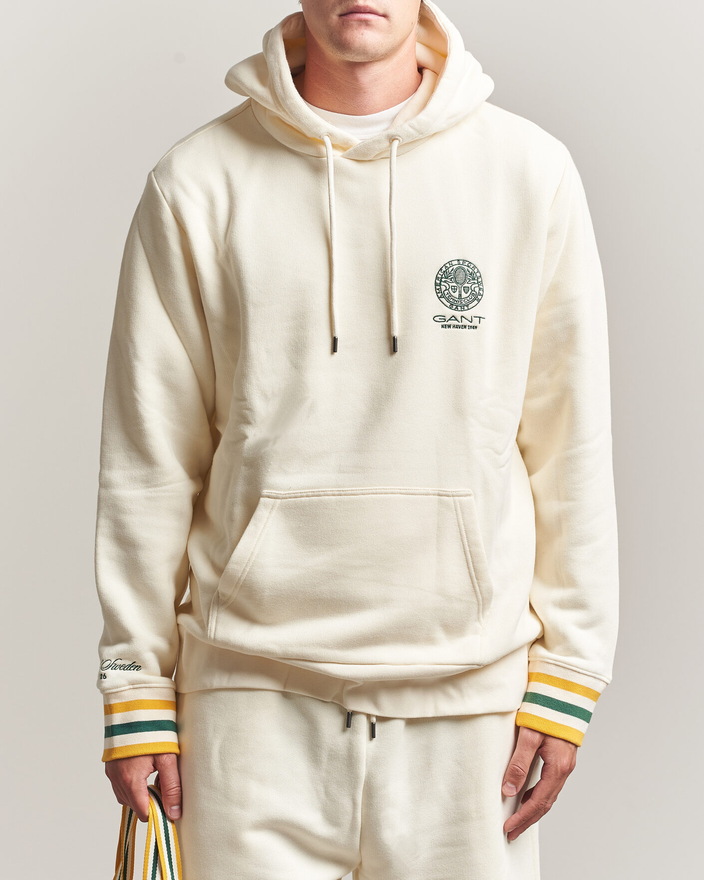 Uomini | Maglieria | Gant | Tournament Hoodie Cream