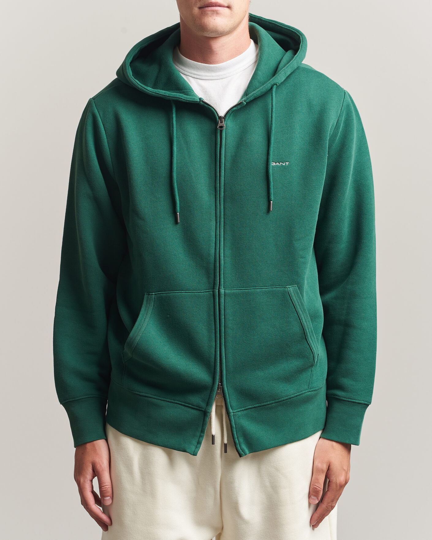 Uomini | Maglieria | Gant | Tournament Full Zip Hoodie Green