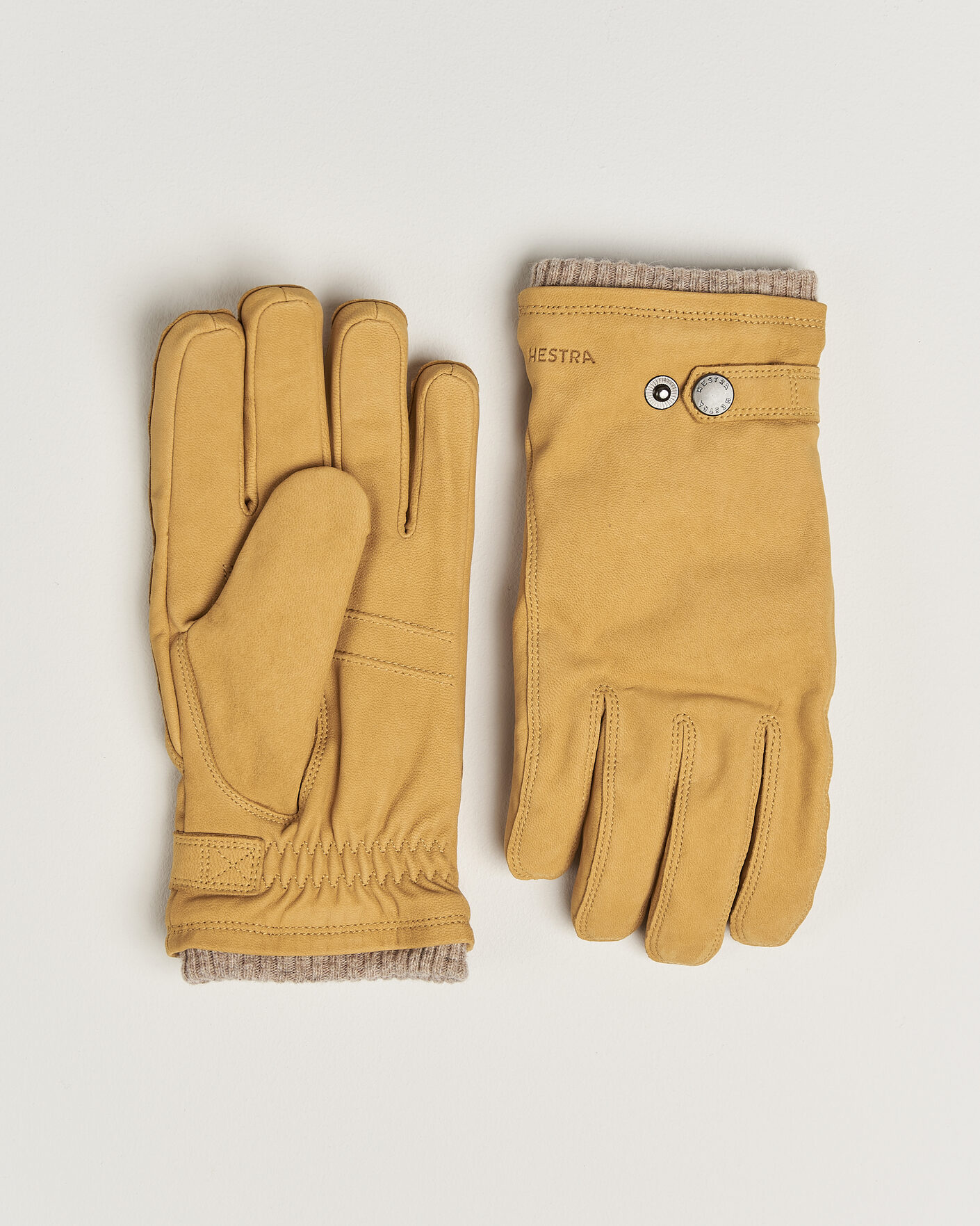 Uomini | Guanti | Hestra | Bergvik Fleece Liner Buckle Nubuck Glove Tan