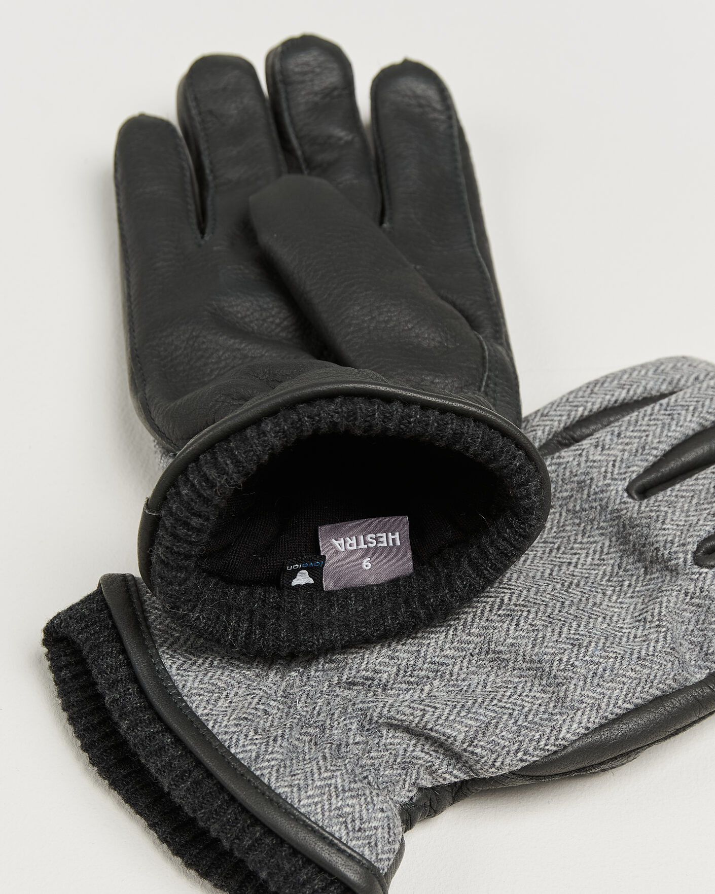 Uomini | Guanti | Hestra | Wilhelm Herringbone Wool/Elkskin Glove Grey