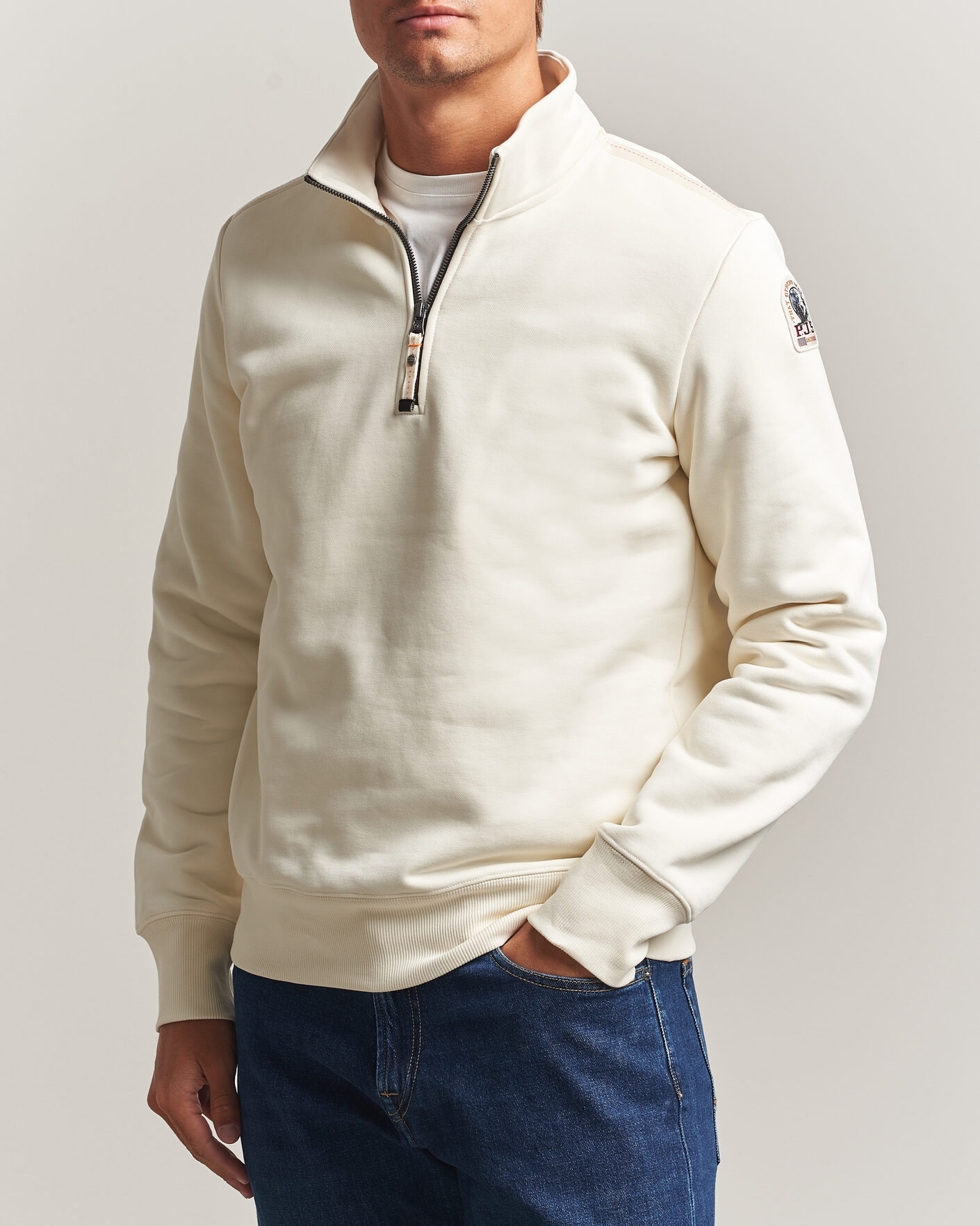Uomini | Maglieria | Parajumpers | Broad Peak Super Easy Half Zip Sweatshirt Warm Ivory