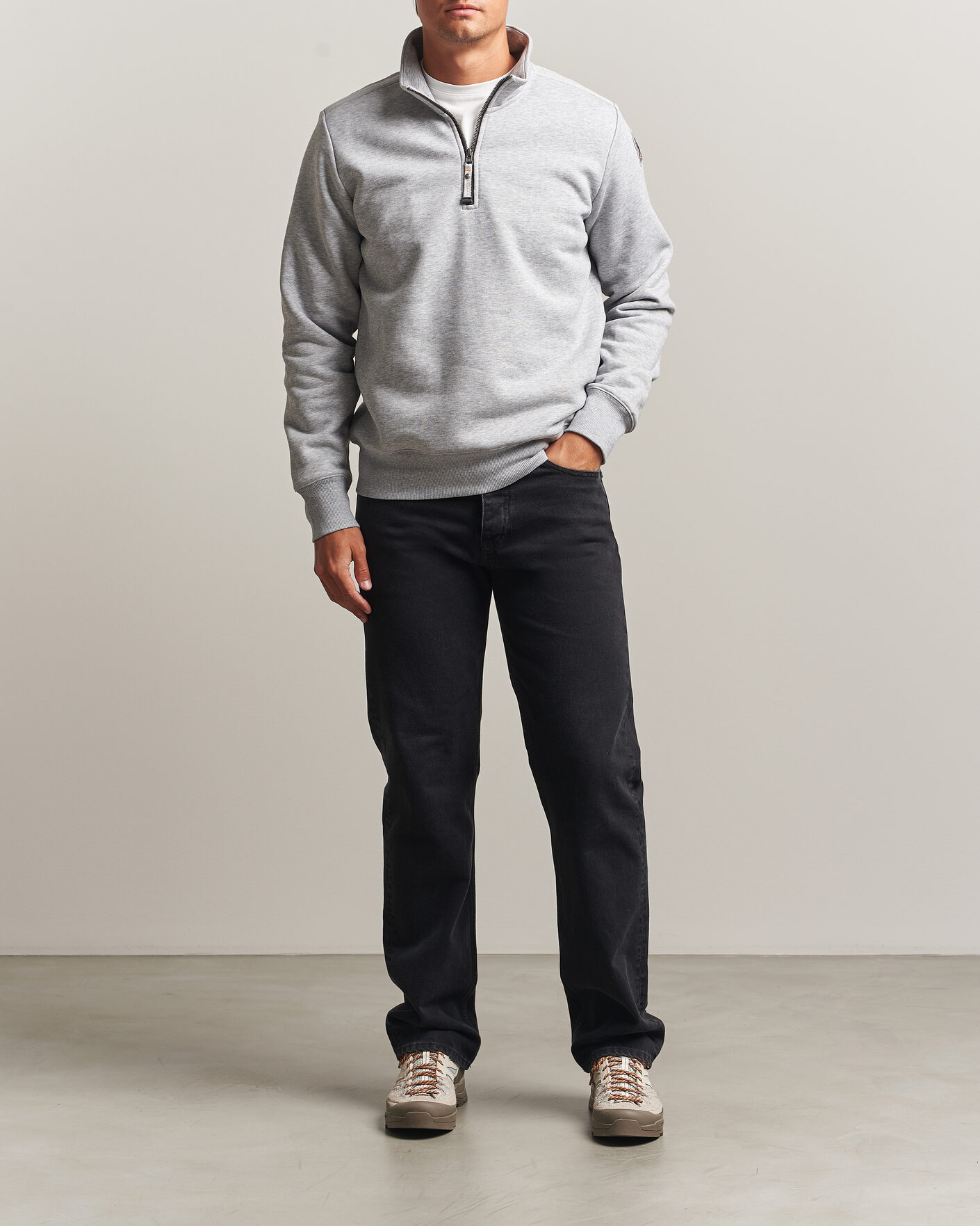Uomini | Maglieria | Parajumpers | Broad Peak Super Easy Half Zip Sweatshirt Ash Grey Melange