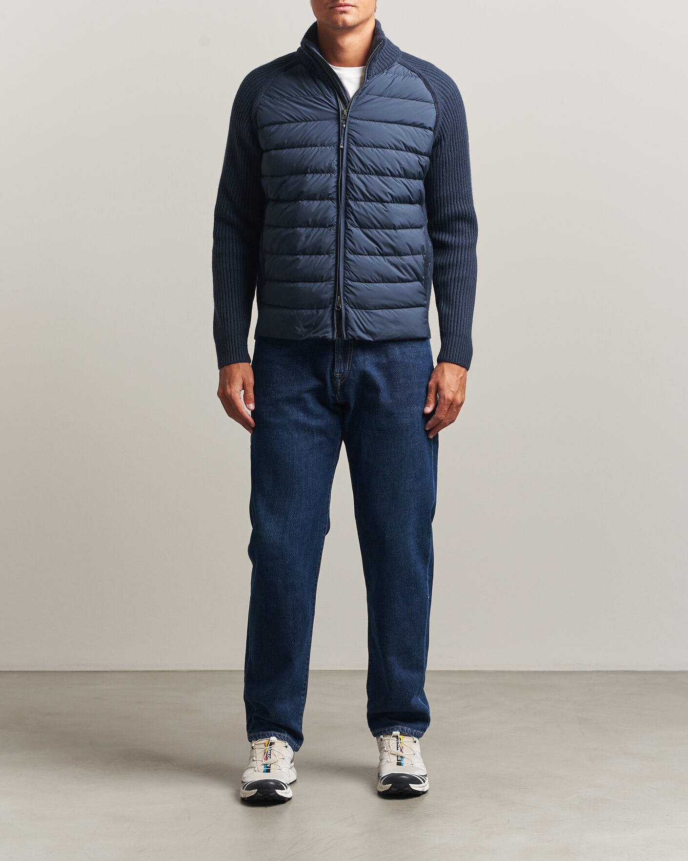 Uomini | Giacche | Parajumpers | Olmo Rib Knitted Hybrid Jacket Nine Iron