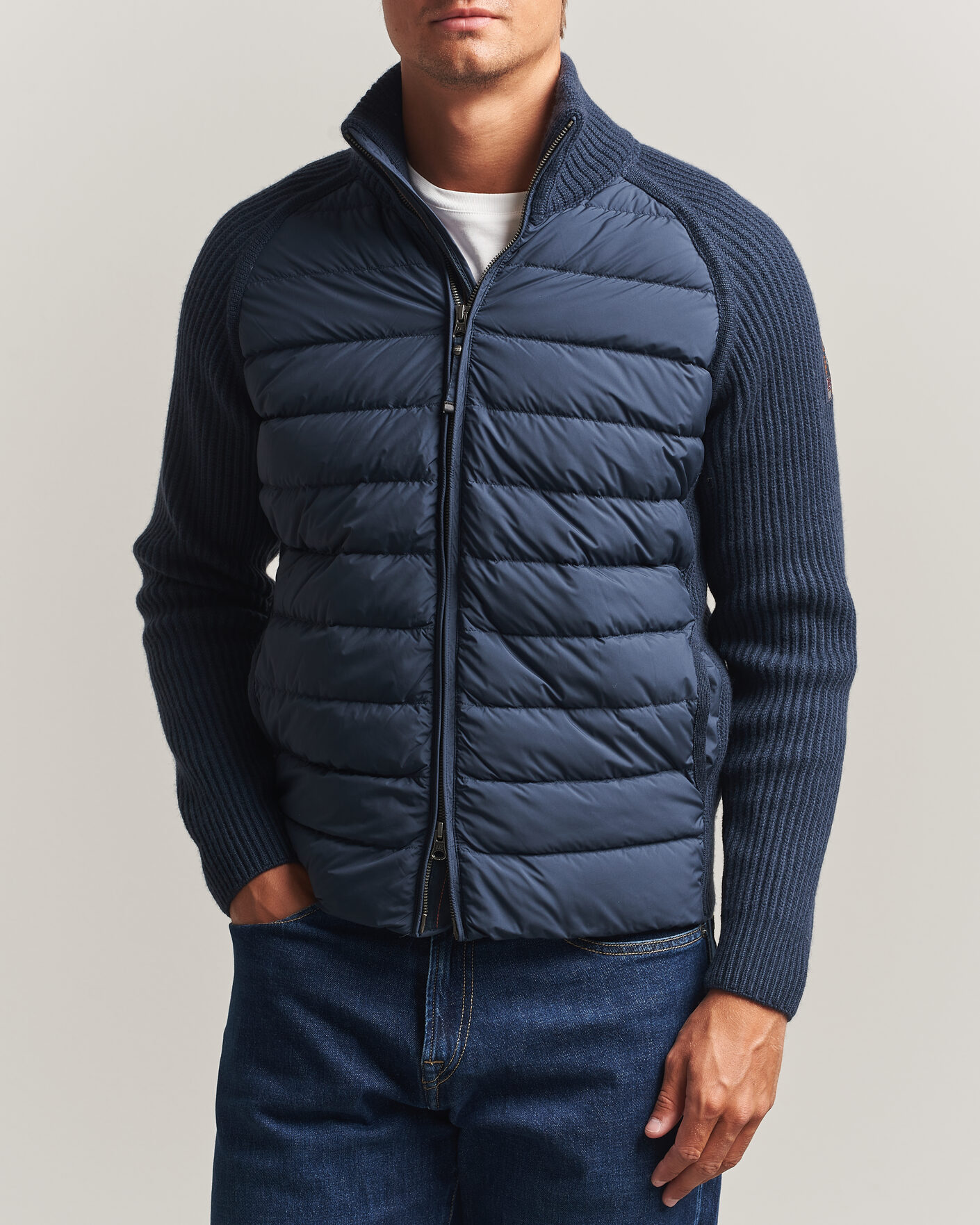 Uomini | Giacche | Parajumpers | Olmo Rib Knitted Hybrid Jacket Nine Iron