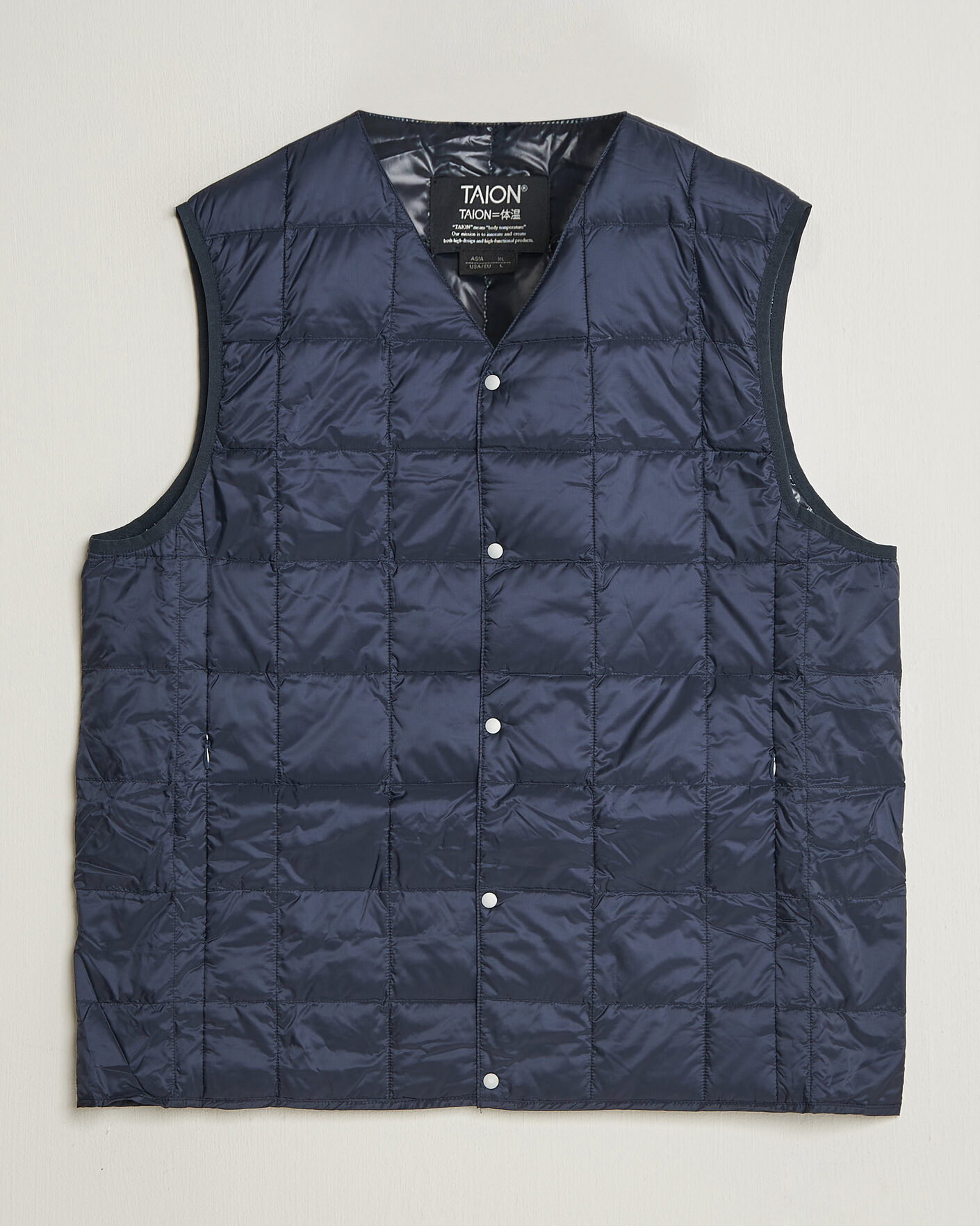 Uomini | Gilet | TAION | V-Neck Lightweight Down Vest Dark Navy