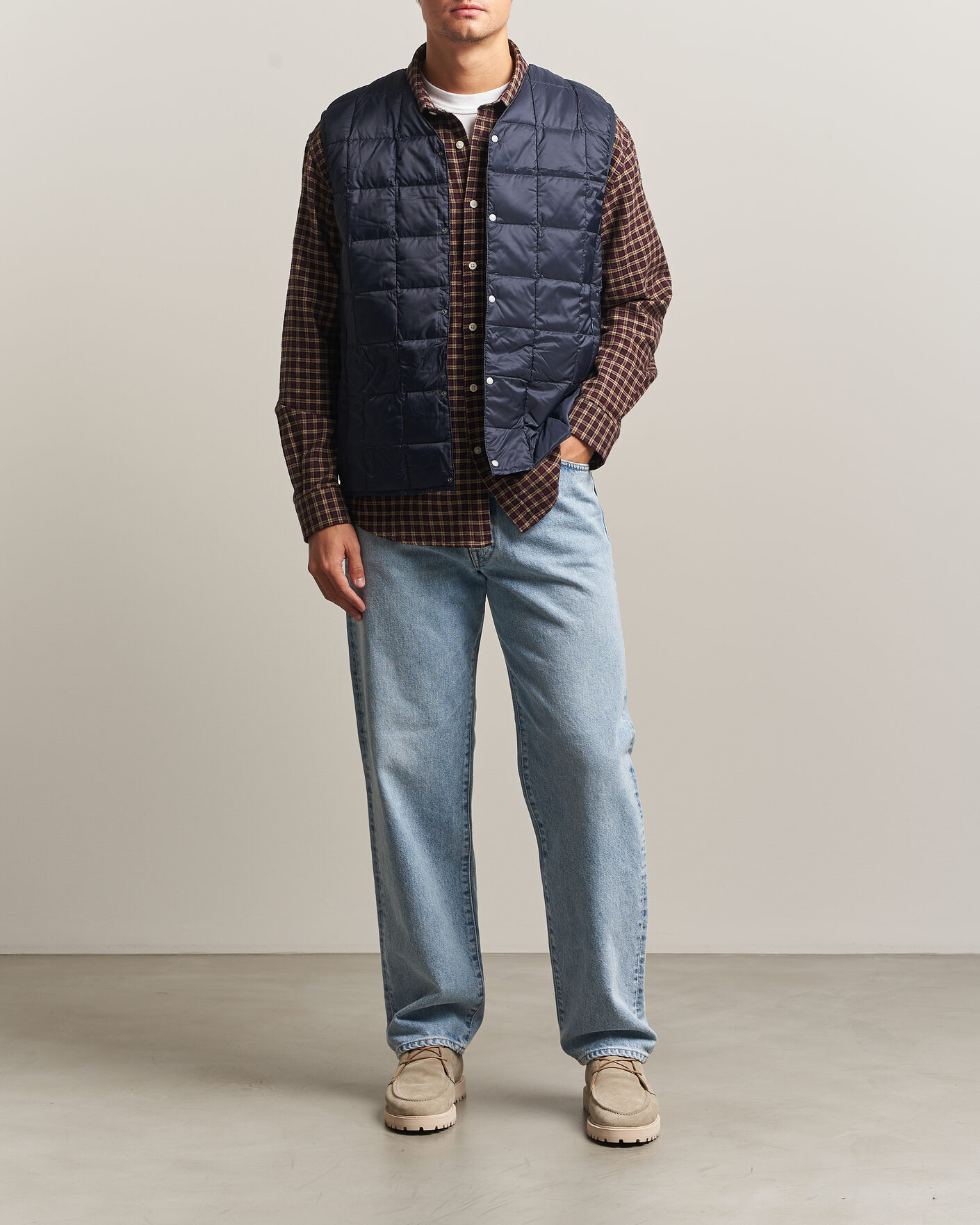 Uomini | Gilet | TAION | V-Neck Lightweight Down Vest Dark Navy
