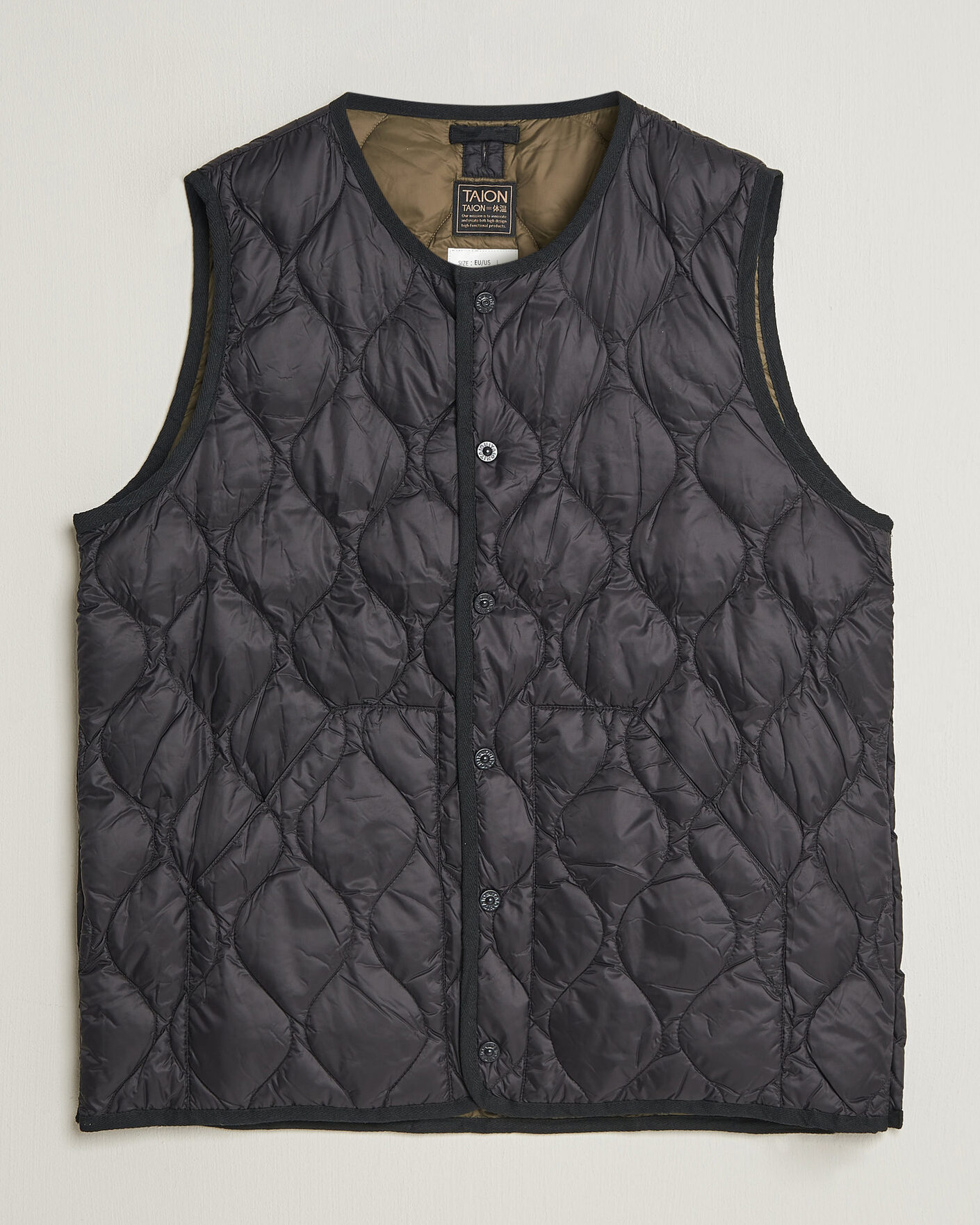 Uomini | Gilet | TAION | Military Crew Neck Down Vest Black